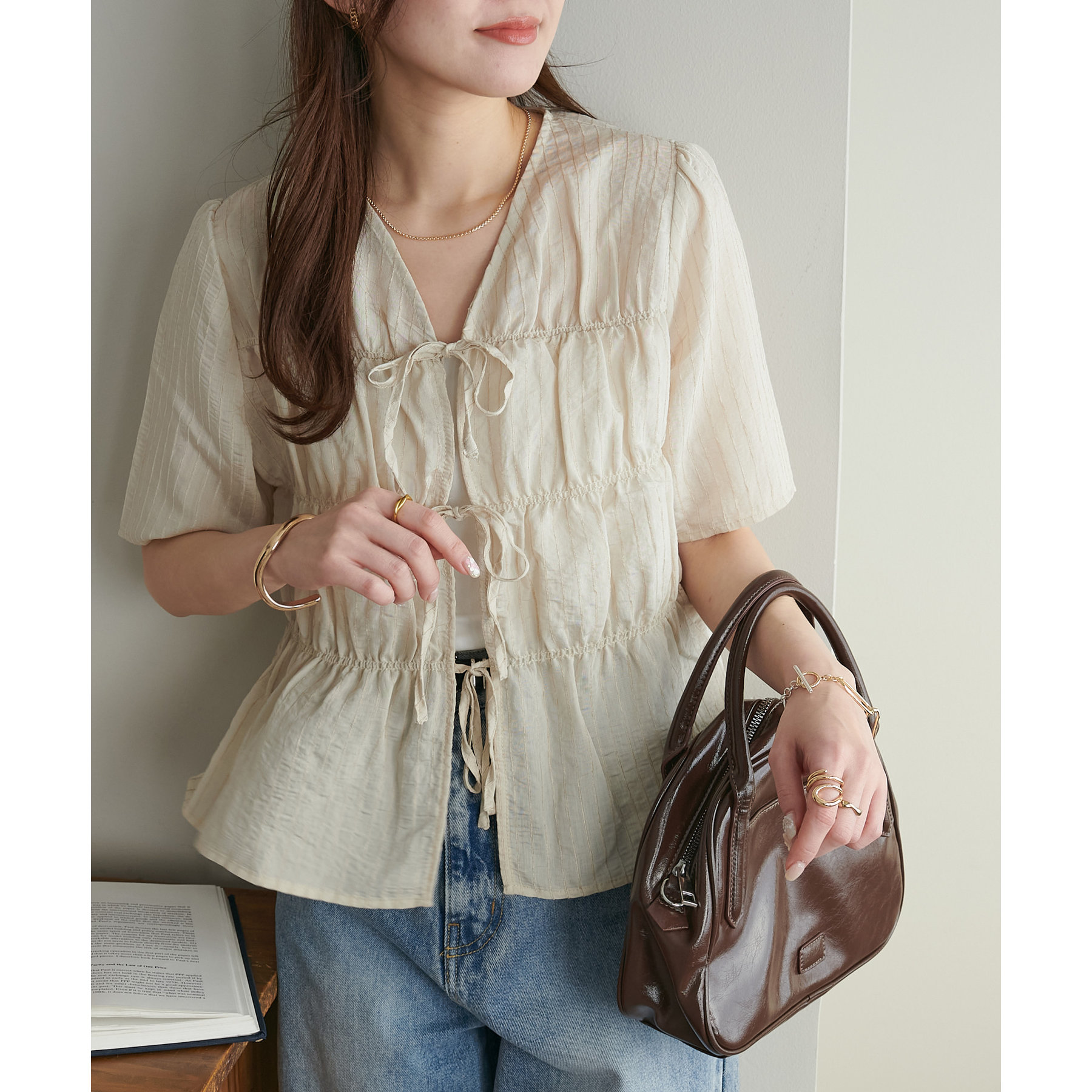 OHGAのリボンシャツ OHGAのリボンシャツ