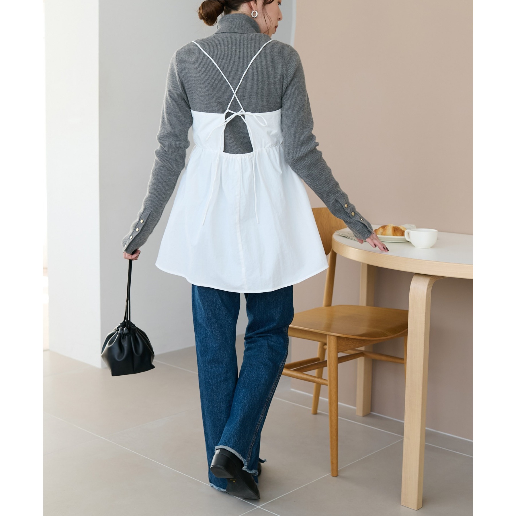 ミリさま専用♡conges payes♡綿麻ボーダーチュニック♡美品♪ Ambre Neige チュニック asymmetry tiered short sleeve tunic