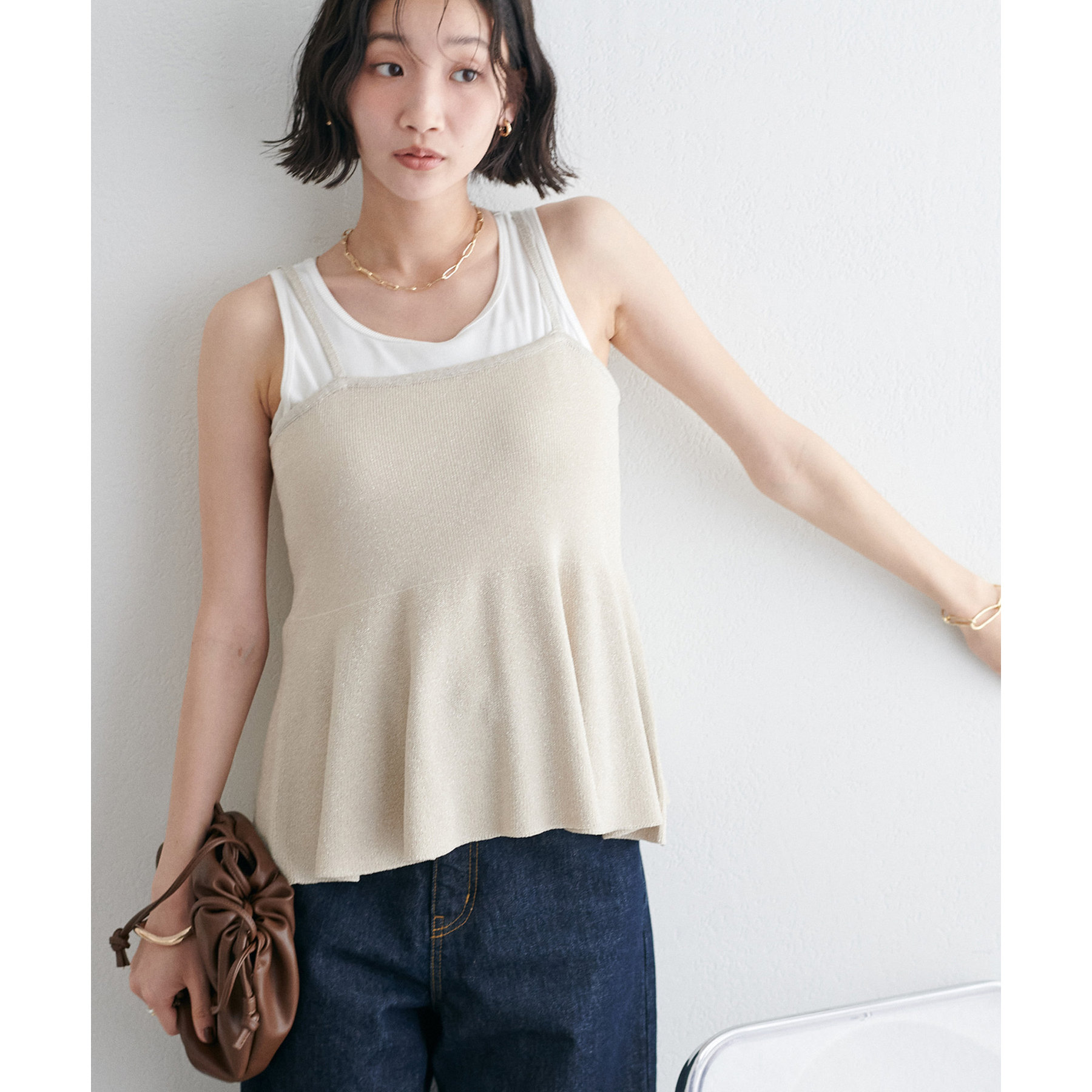 WEB限定】ラメペプラムキャミ | ファッション通販サイト NUGU