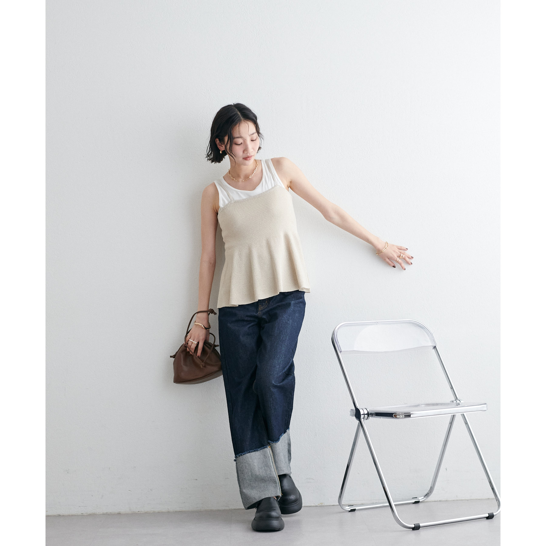 Petal Tulleペプラムキャミソール Petal Tulleペプラムキャミソール