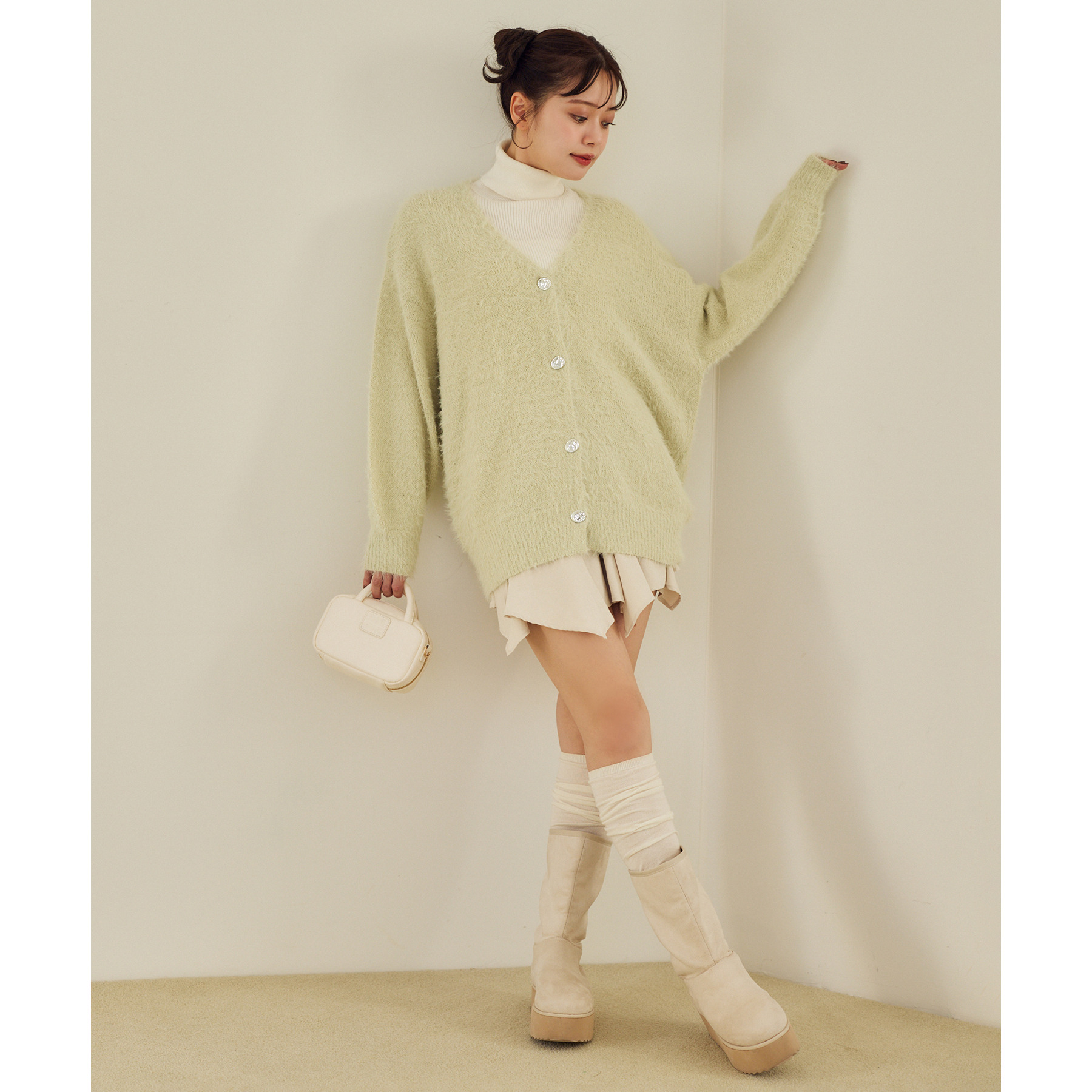 未使用 Sov. ソブ 23年製 ゴールドラメツイードカーディガン 金ボタン ゴールドボタンツイードニットカーディガン(19-0296)