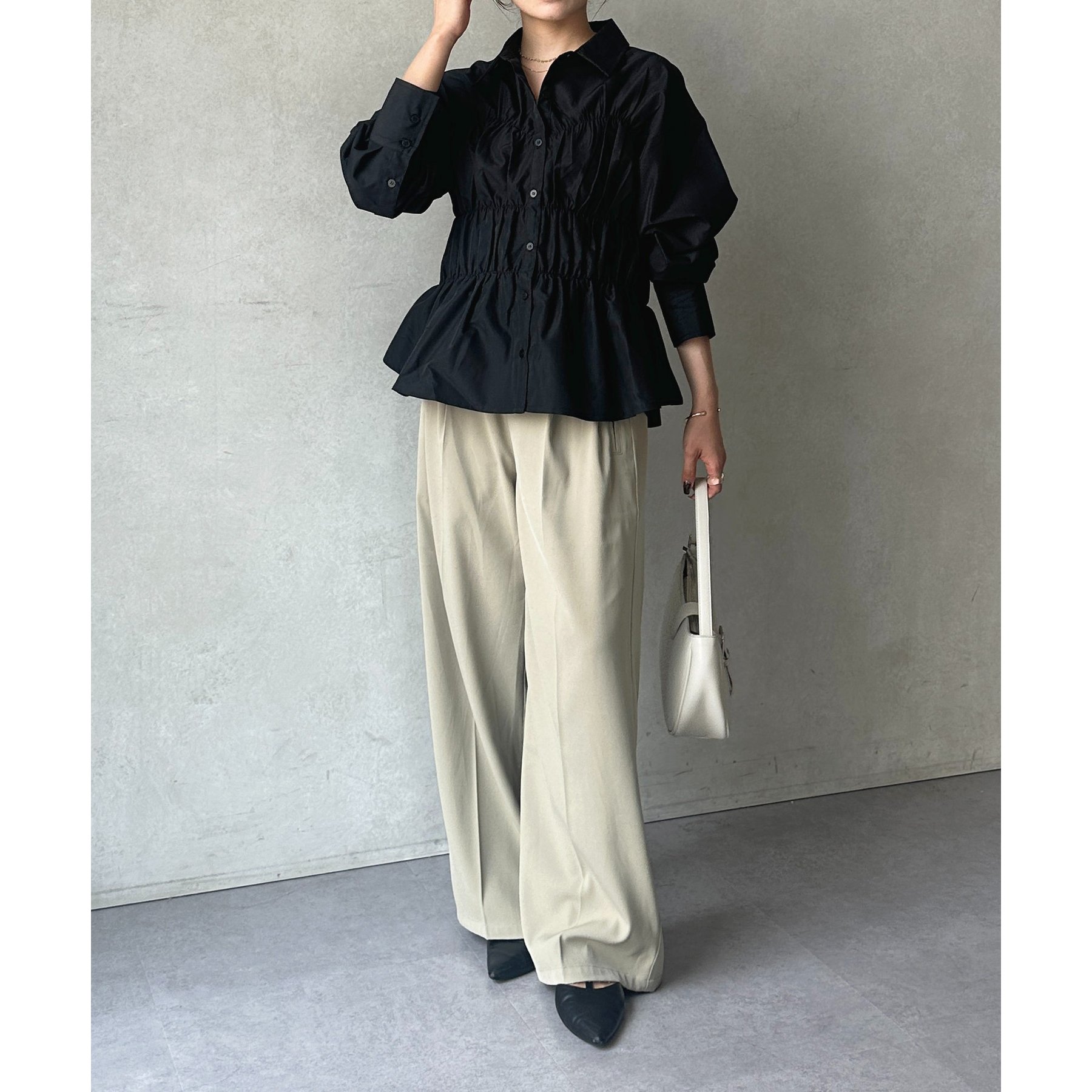 完売品 新品 fitmore シャーリングビスチェTシャツ セール】シャーリングビスチェTシャツ（Tシャツ/カットソー