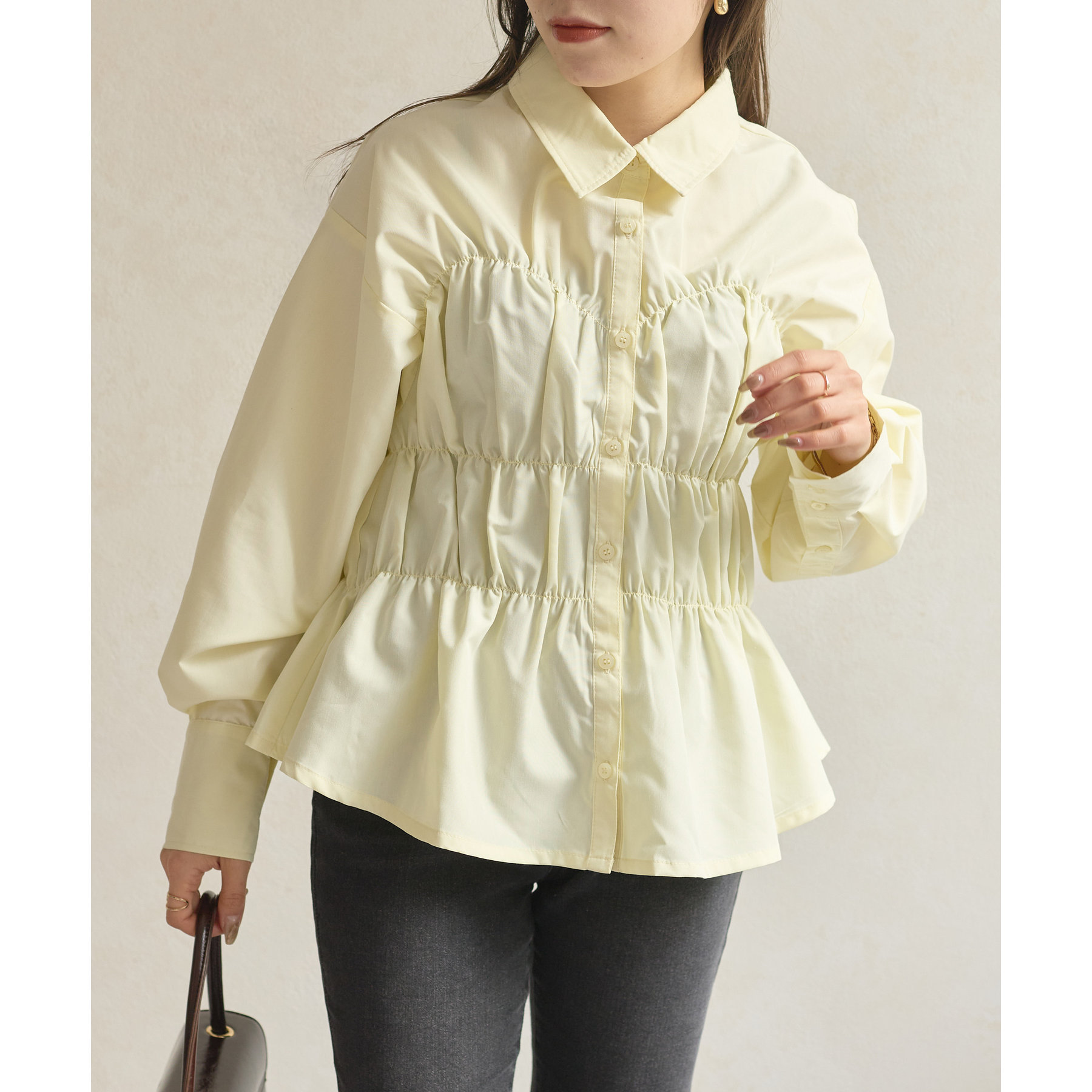 完売品 新品 fitmore シャーリングビスチェTシャツ シャーリングビスチェTシャツ【宅配便】 | Fit more