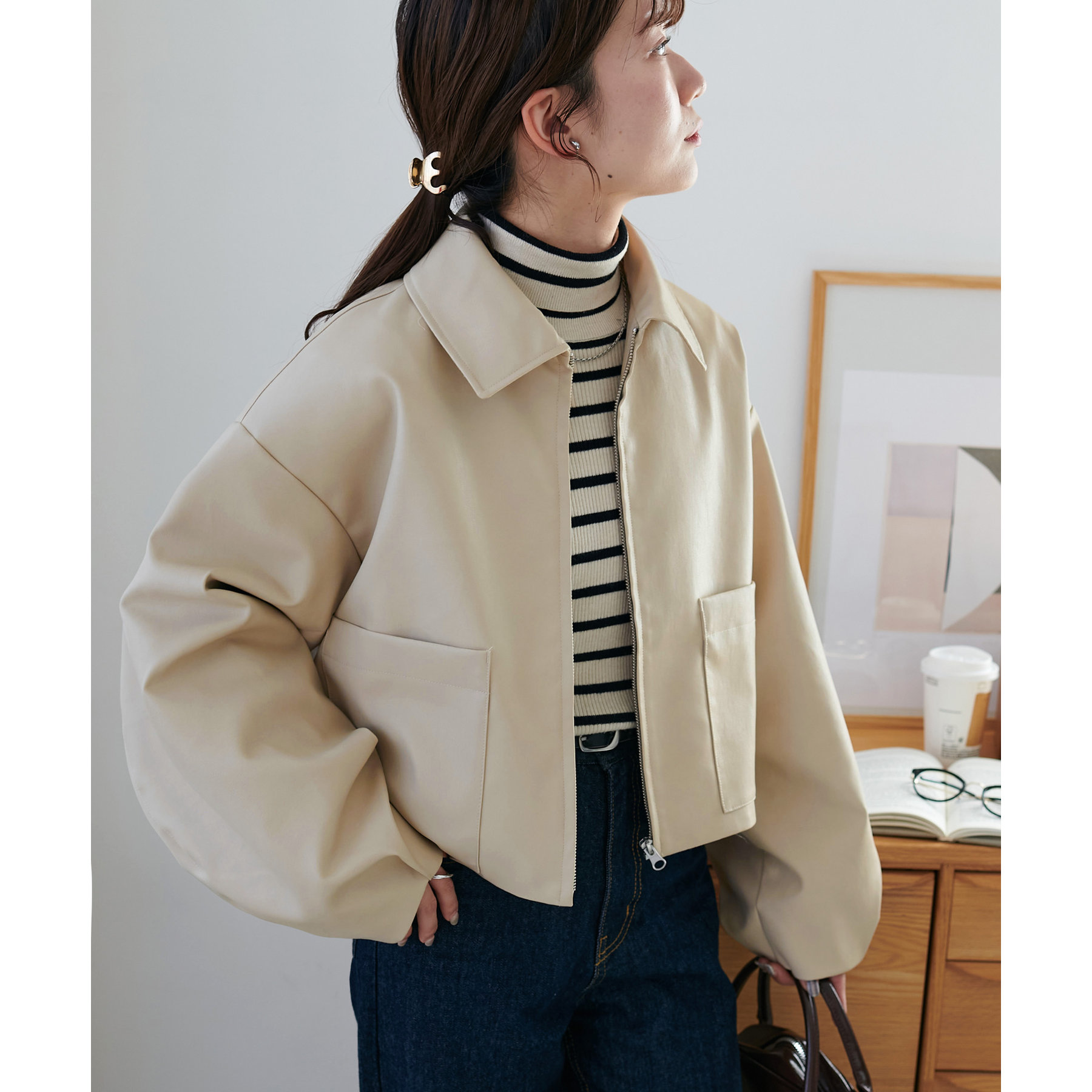 フェイクレザーショートジャケット | ファッション通販サイト NUGU