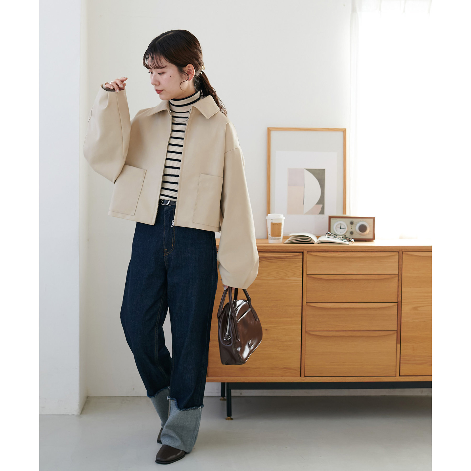 フェイクレザーショートジャケット | ファッション通販サイト NUGU