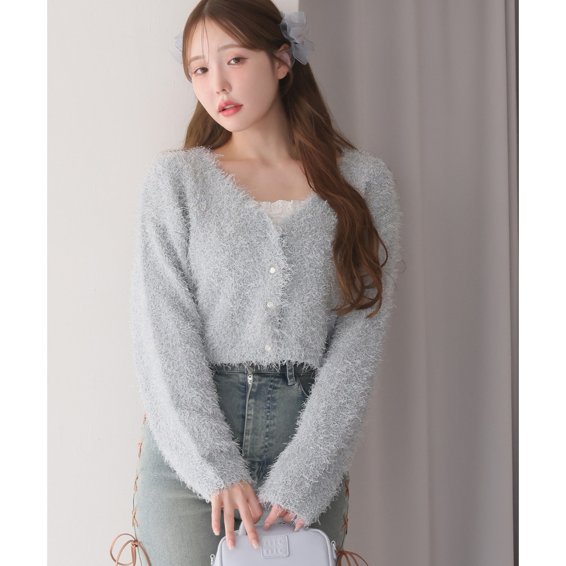 フェザーショートカーディガン | ファッション通販サイト NUGU