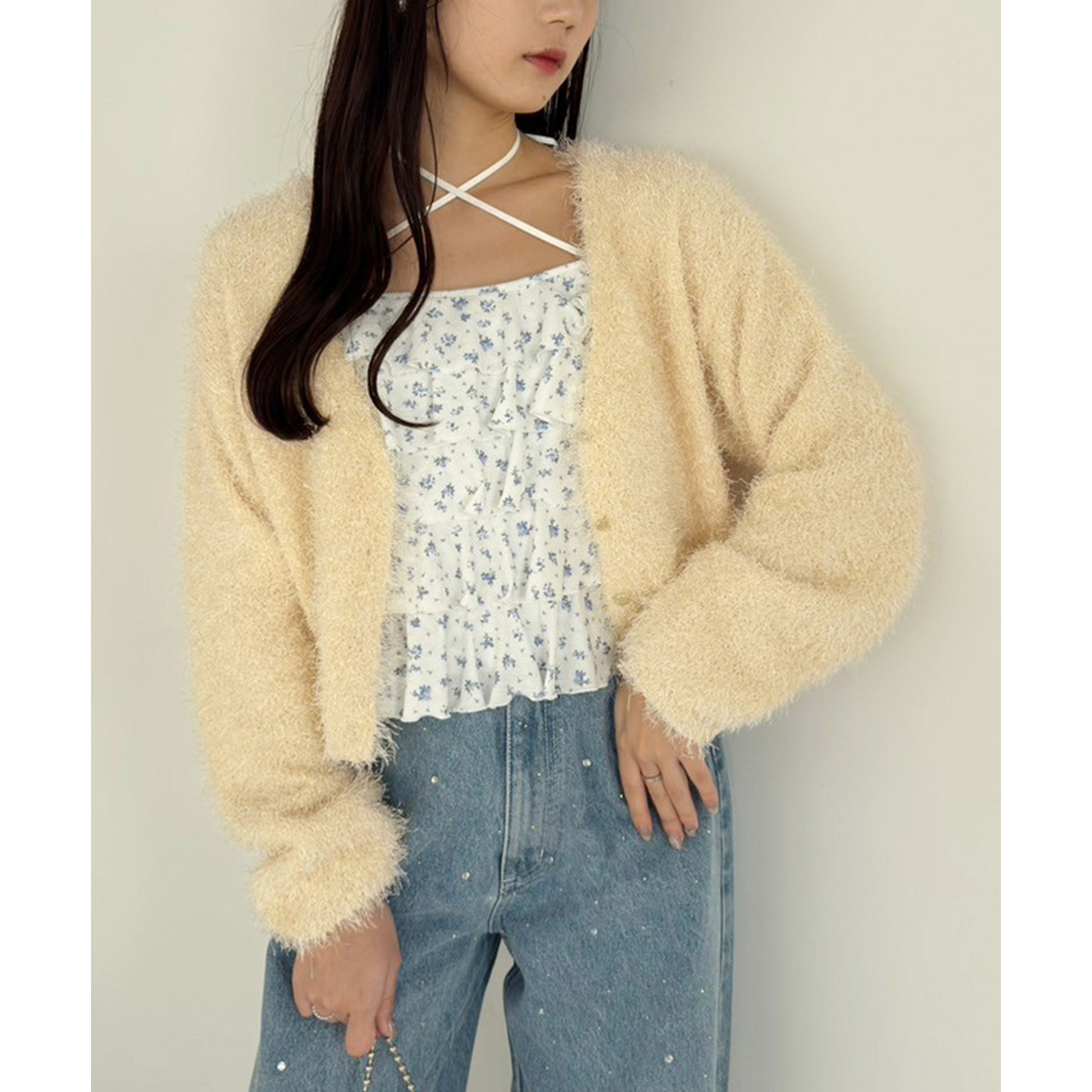 フェザーショートカーディガン | ファッション通販サイト NUGU