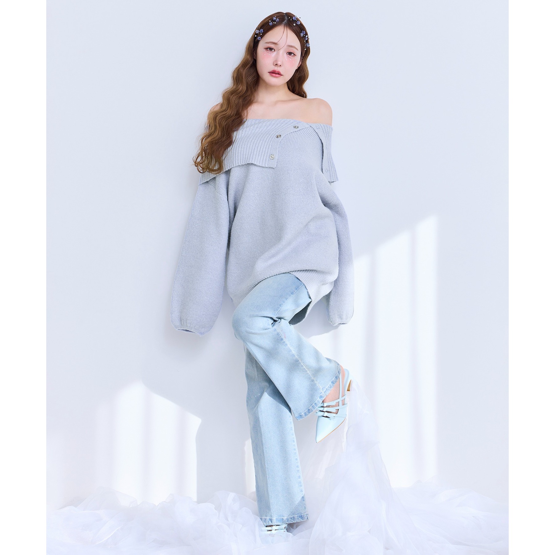 オフショルニットミニワンピース | ファッション通販サイト NUGU