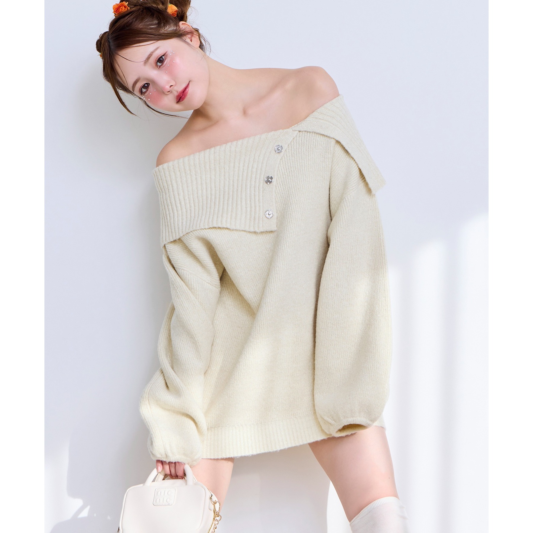 オフショルニットミニワンピース | ファッション通販サイト NUGU