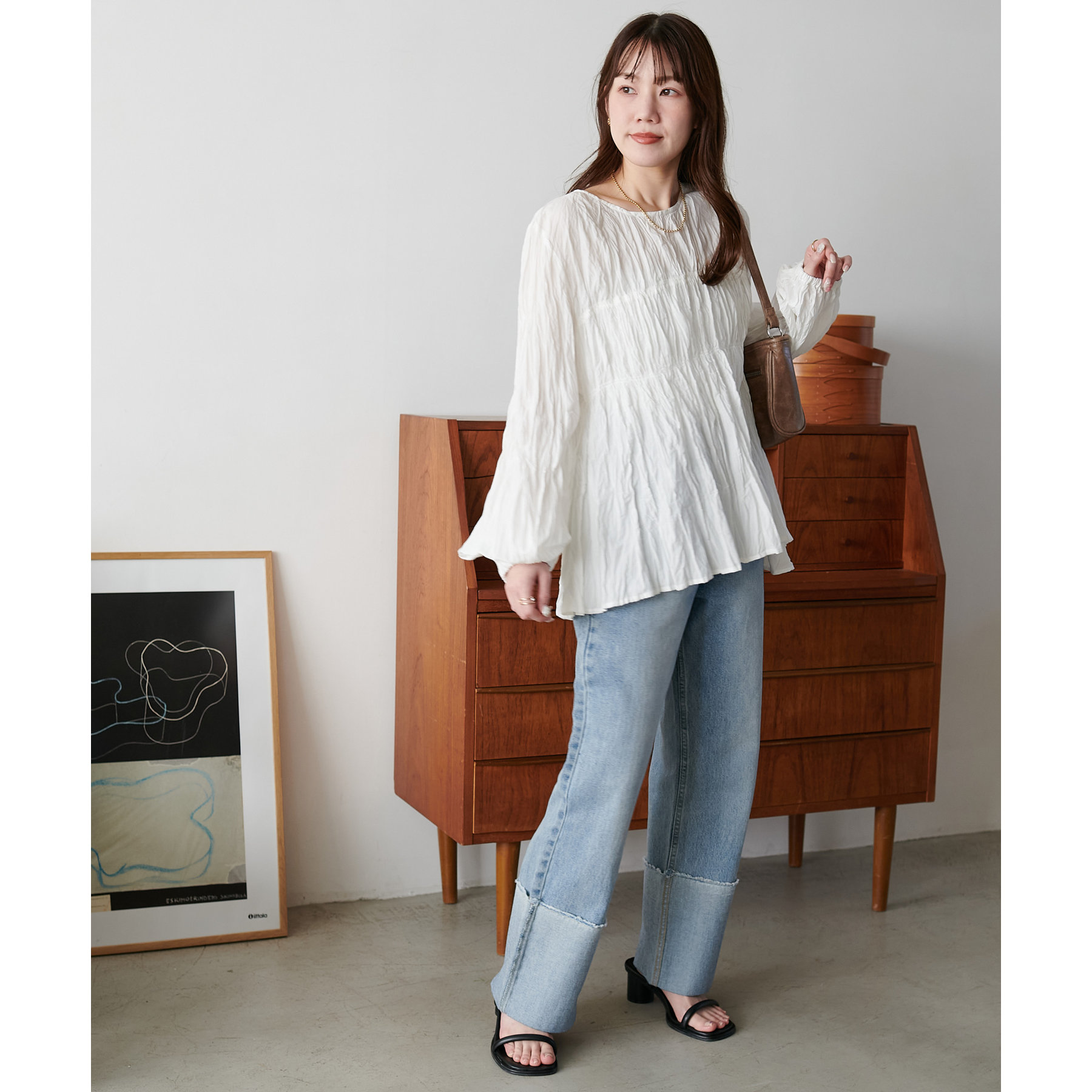 新作商品 ワッシャーシャーリングブラウス | ファッション通販サイト NUGU トップス