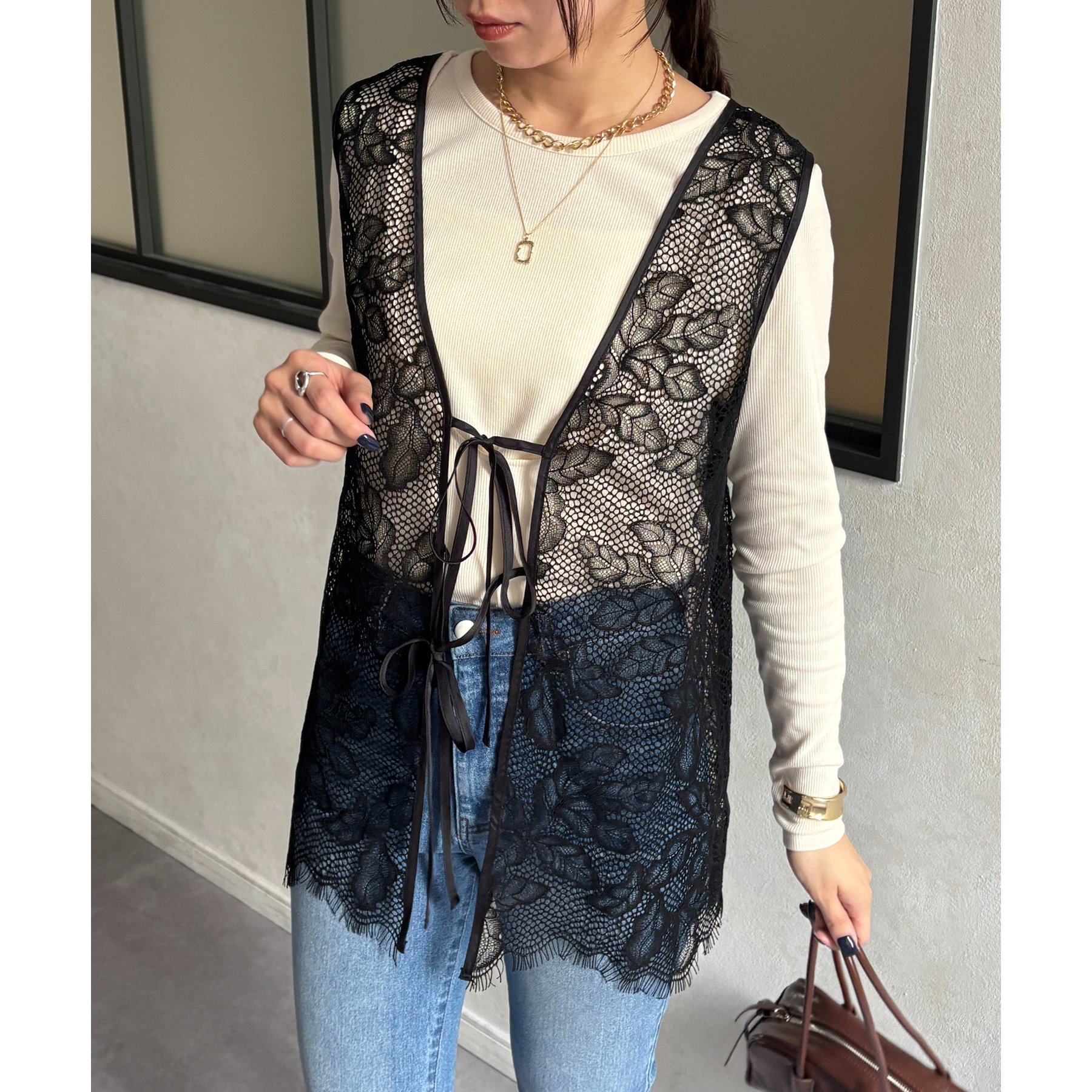 リーフパターンレース2WAYベスト | ファッション通販サイト NUGU