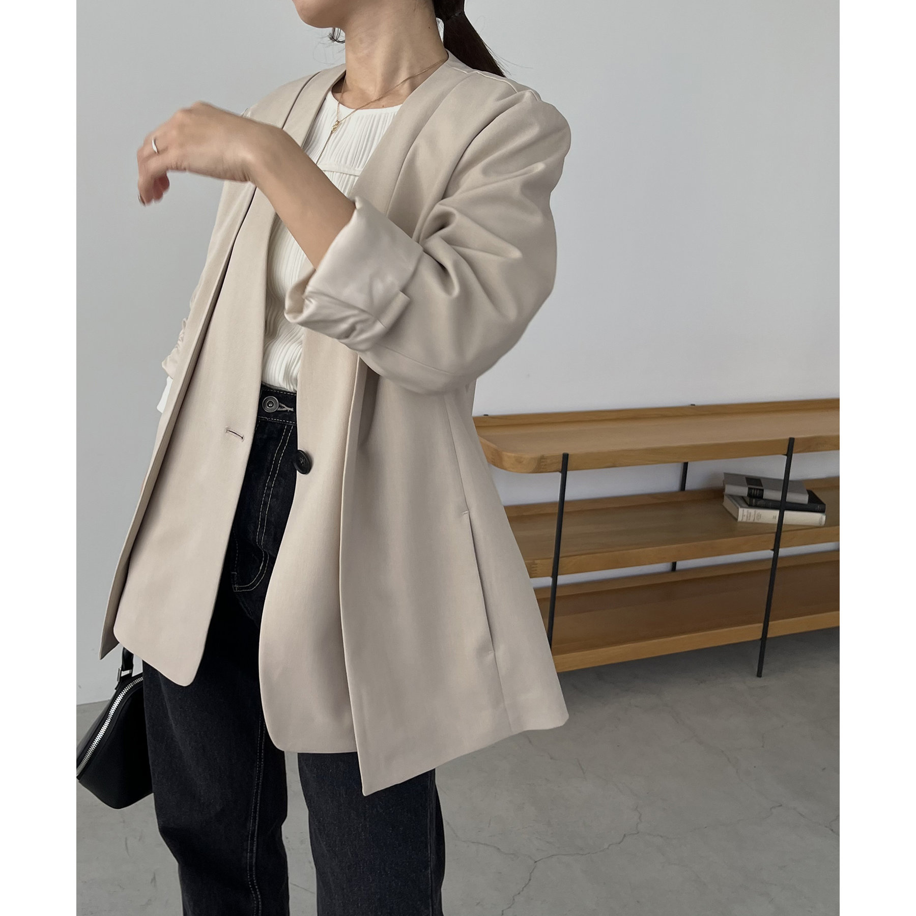 CAPRICIEUX LE'MAGE 【C.L】スリットスリーブジャケット CAPRICIEUX LE'MAGE｜【再販】<C.L>スリットスリーブジャケット