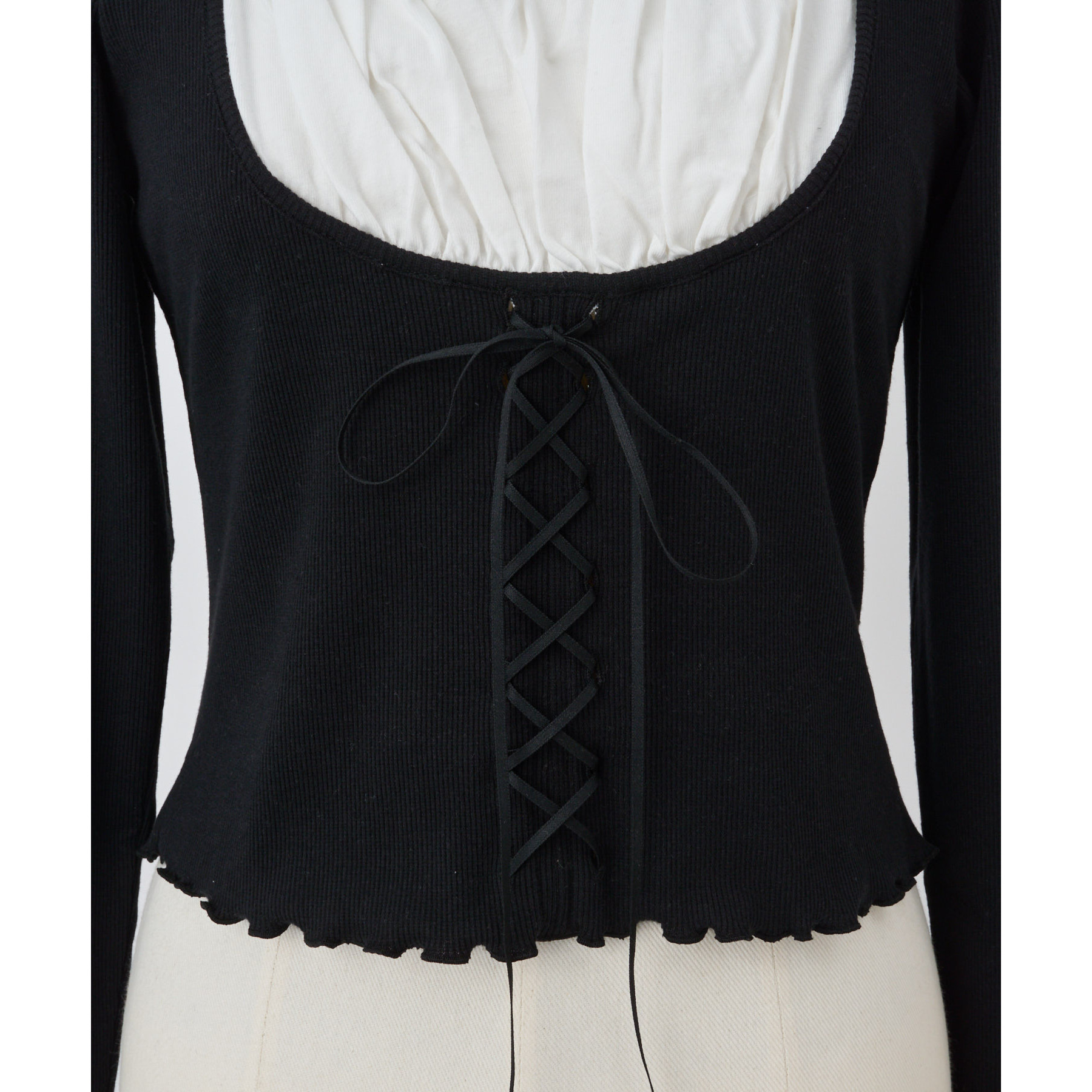 【ことゆみ様】エブール レイヤードトップス ネイビー レイヤード風トップス | ファッション通販サイト NUGU