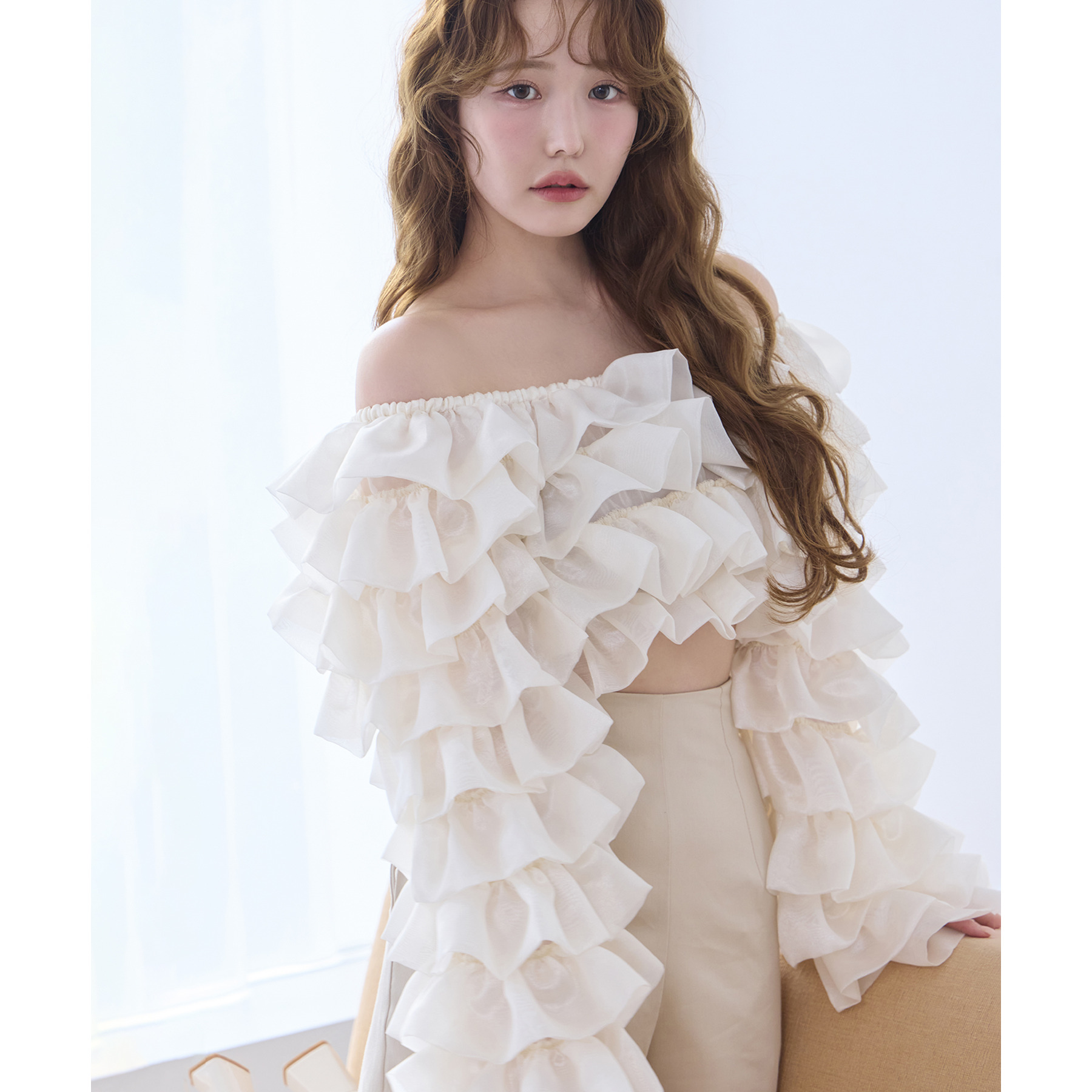 【dreamy collection】 フリルブラウス NICE CLAUP Dreamy collection】オーガンジーフリルブラウス | ファッション