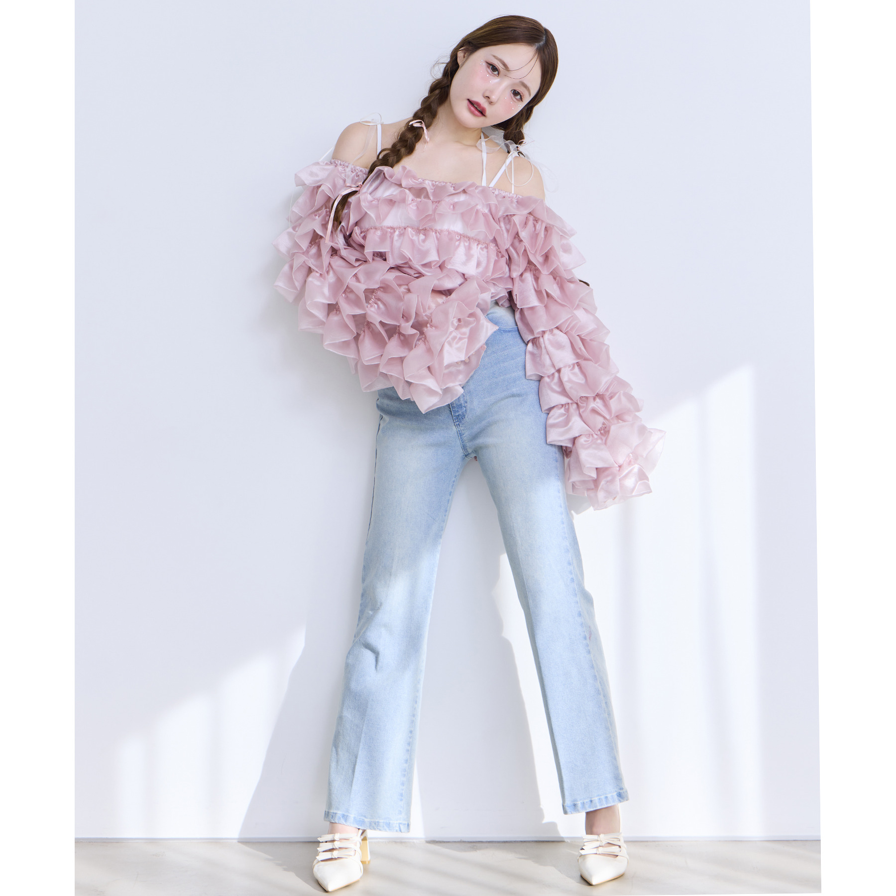 【dreamy collection】 フリルブラウス NICE CLAUP Dreamy collection】オーガンジーフリルブラウス | ファッション