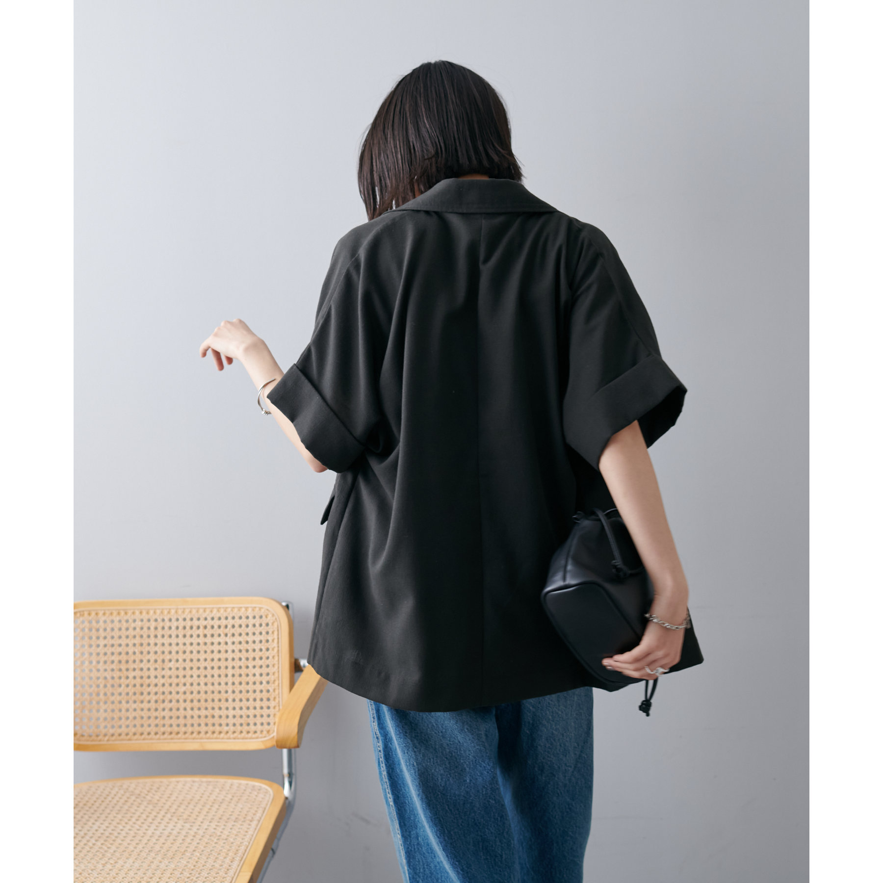 リネンライク半袖シャツジャケット《WEB限定カラーあり