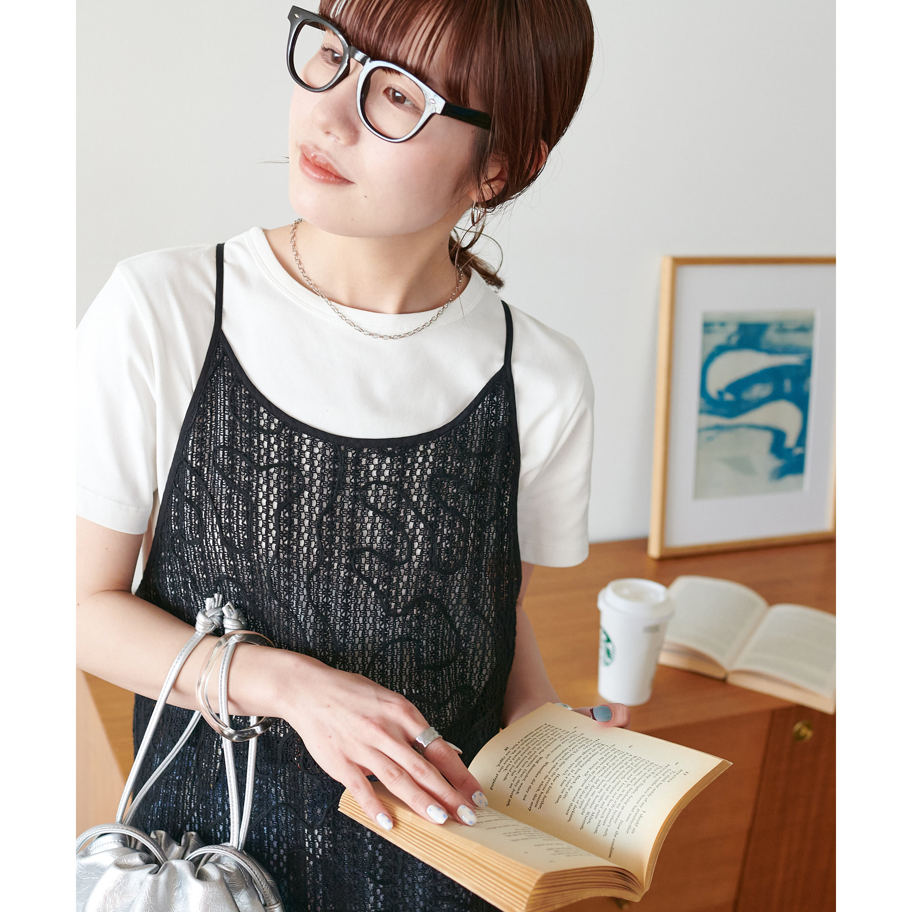 DISCOAT メッシュ編柄キャミワンピース Discoat｜メッシュ線柄キャミワンピース | Rakuten Fashion(楽天