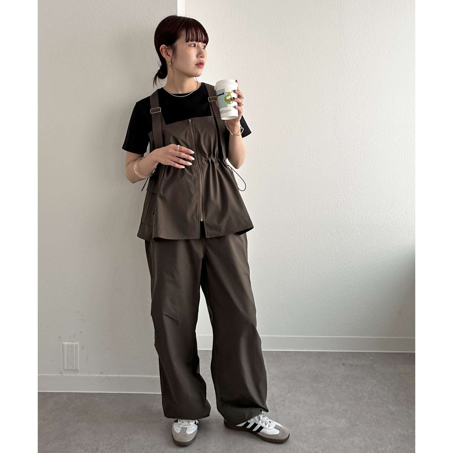 値下げ　MACHATT 2wayサロペット グレー マチャット】machatt 2WAYサロペット グレー machatt 2way