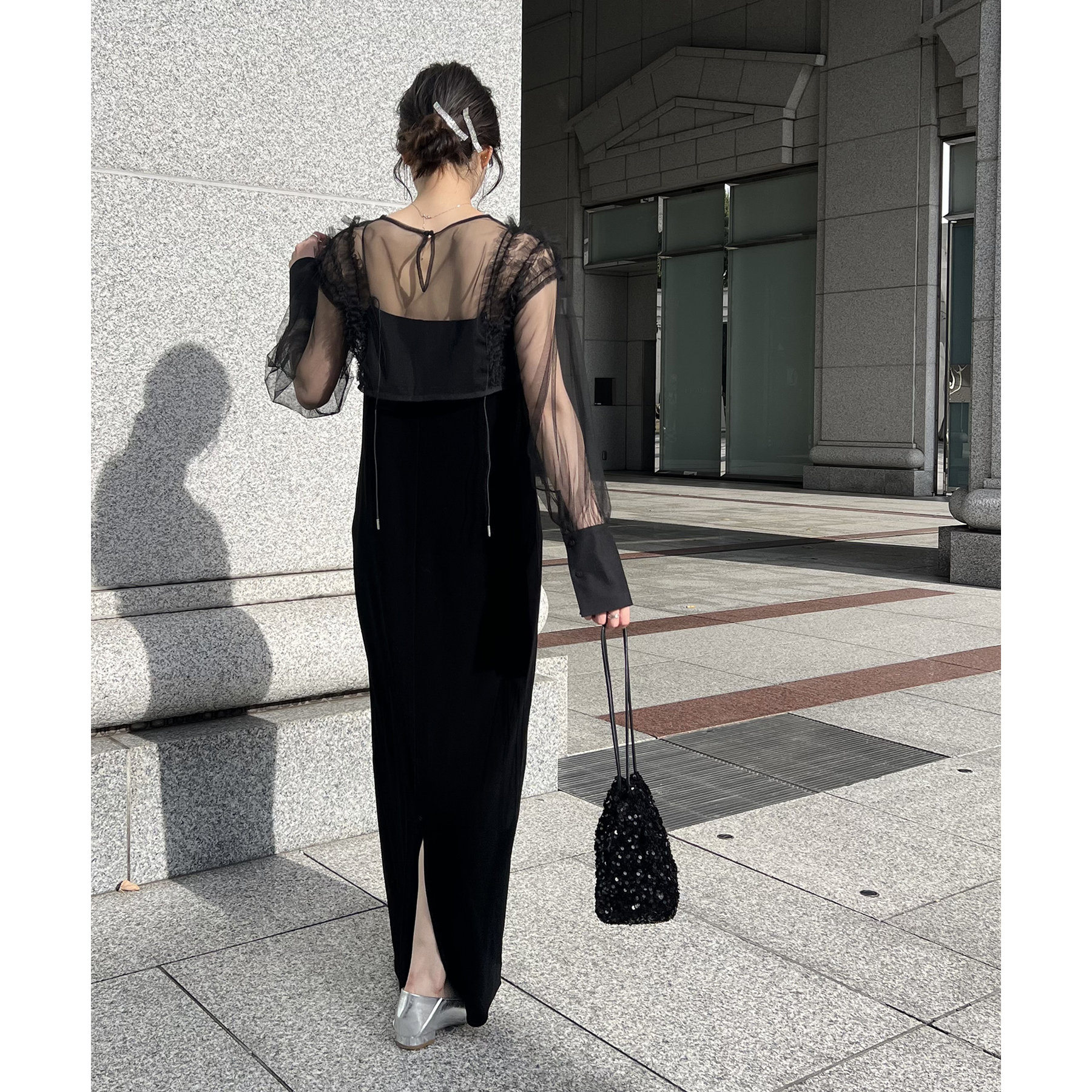 オケージョン】【サイズ展開あり】チュールフリルベロア