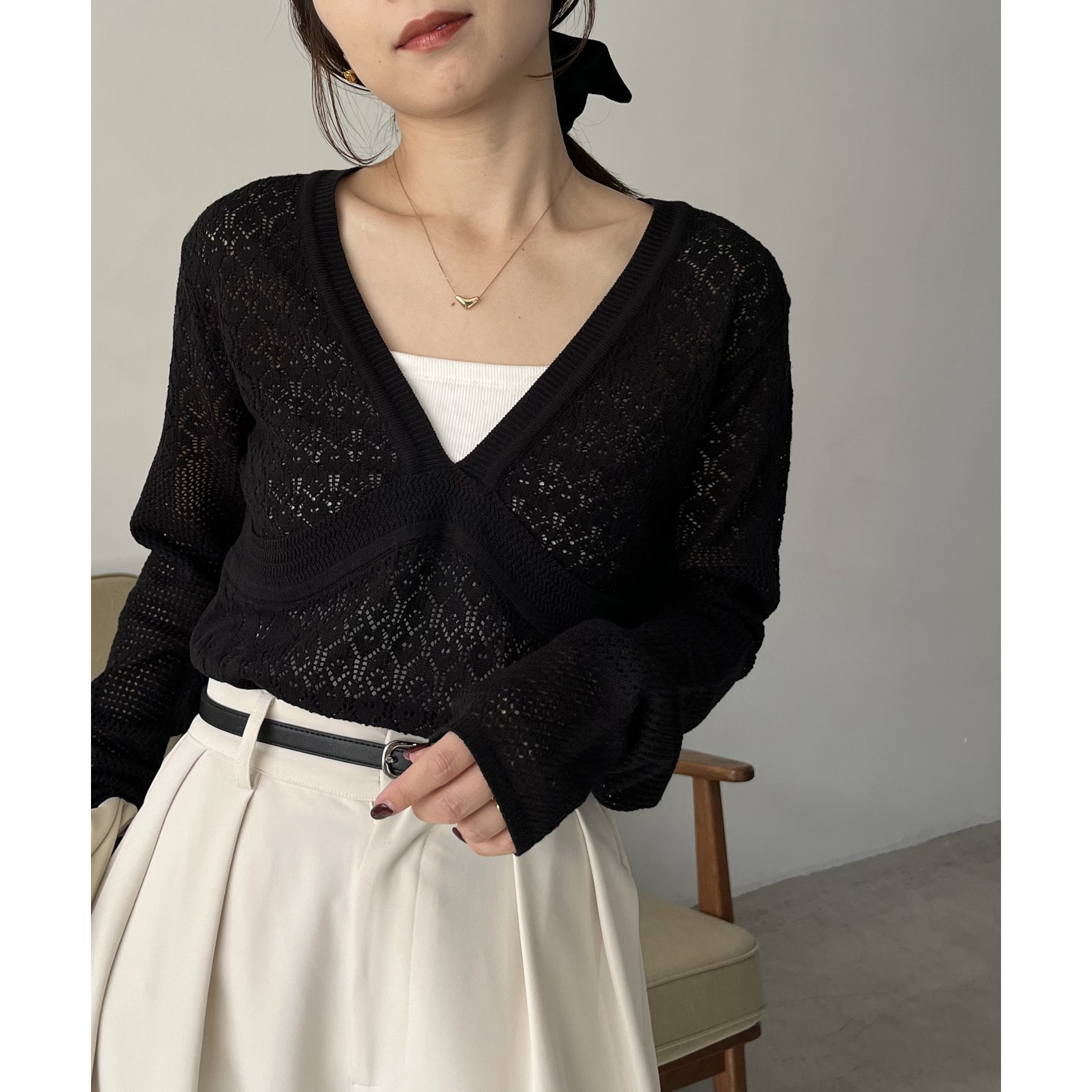 【CAPRICIEUX LE'MAGE】レースVプルオーバー CAPRICIEUX LE'MAGE｜レースVプルオーバー | Rakuten Fashion