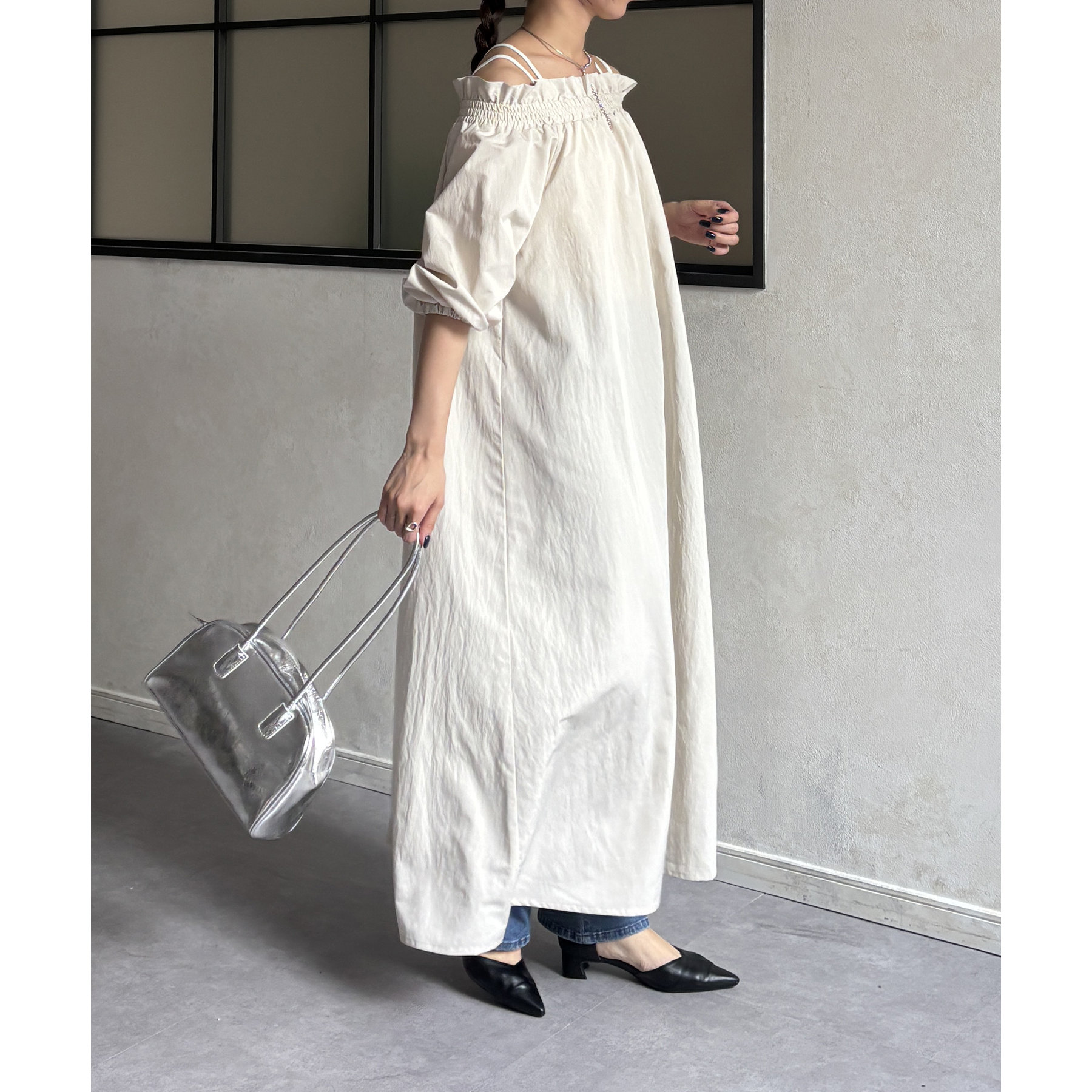 news selection オフショルダーワンピースドレス JOSE MOON ワンピース OFFSHOULDER 2WAY NARROW KNITDRESS /オフ