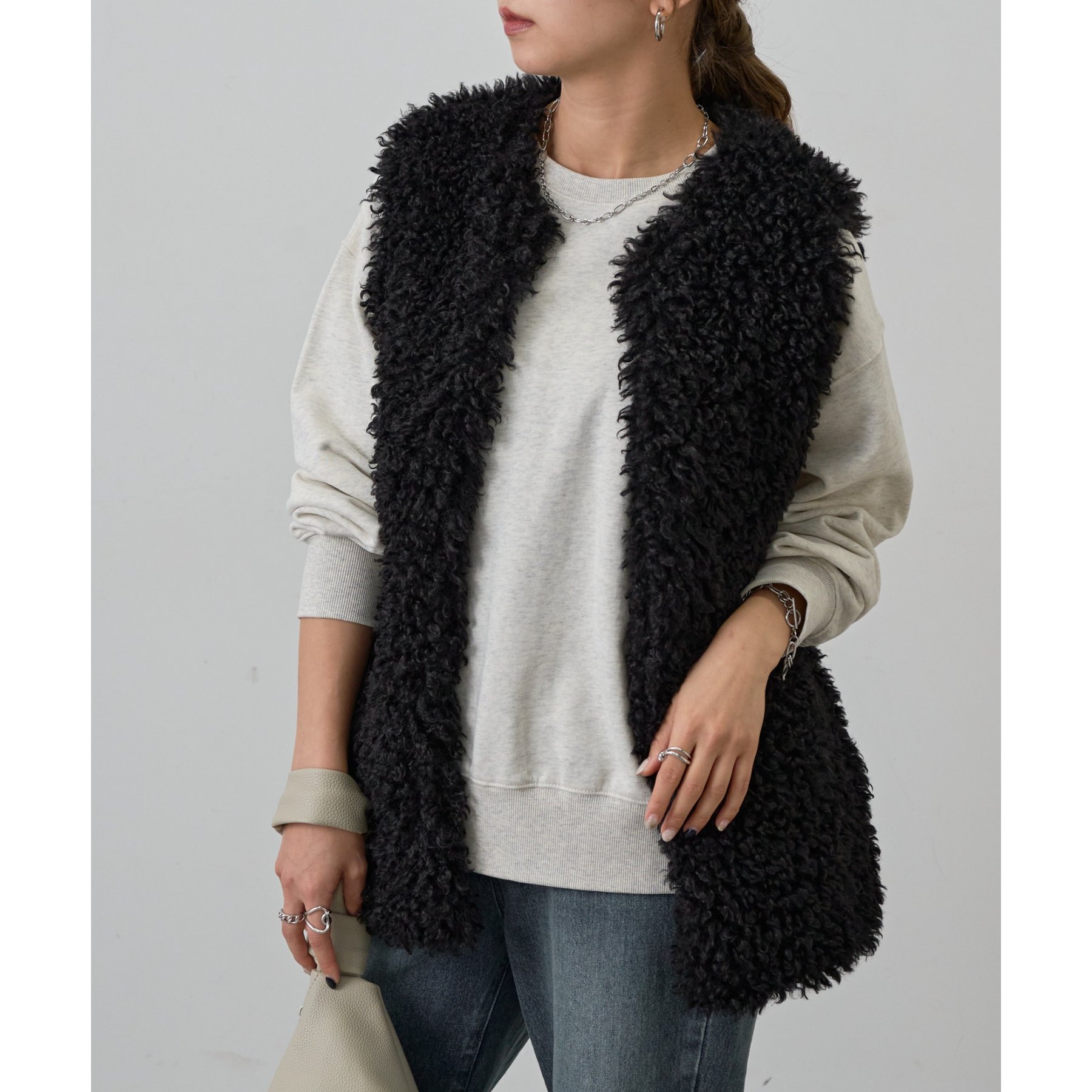 リバイバル】プードルフェイクファーロングベスト | ファッション通販