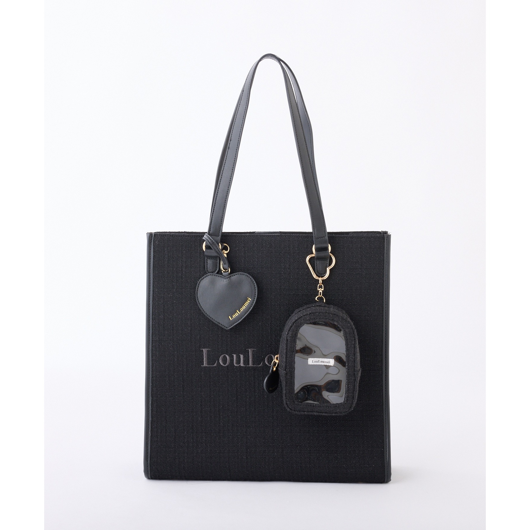 LouLoumei】8色展開／ハートチャーム付きトートバッグ／自立可能