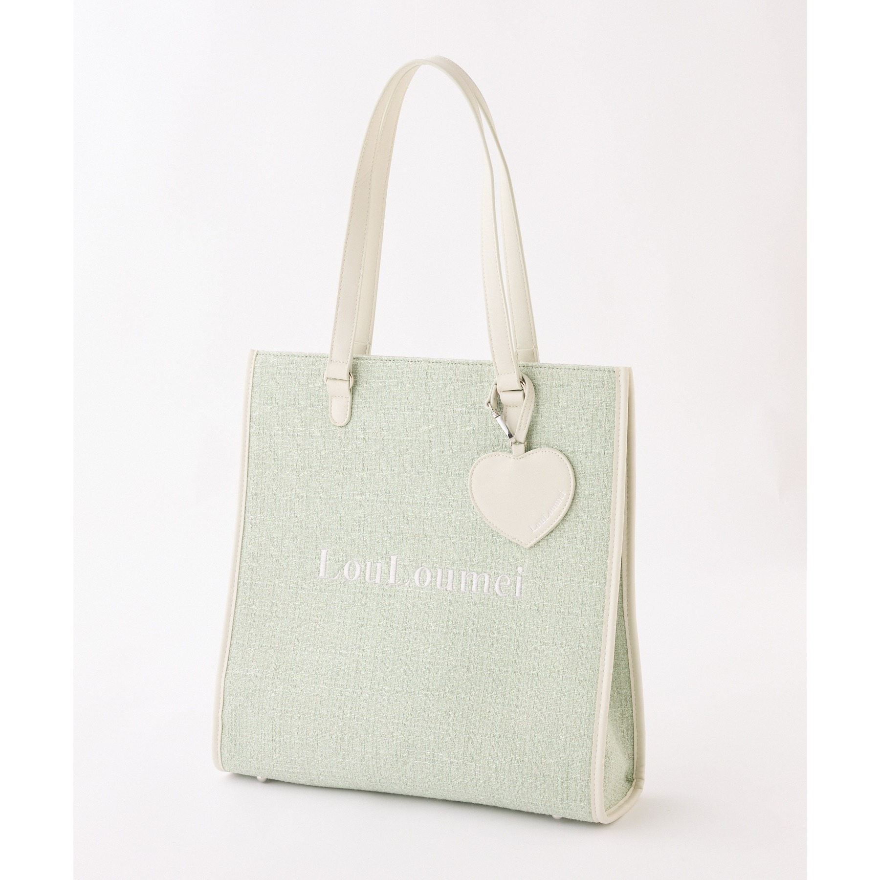 超ポイントアップ祭 LouLoumei】8色展開／ハートチャーム付きトートバッグ／自立可能 バッグ