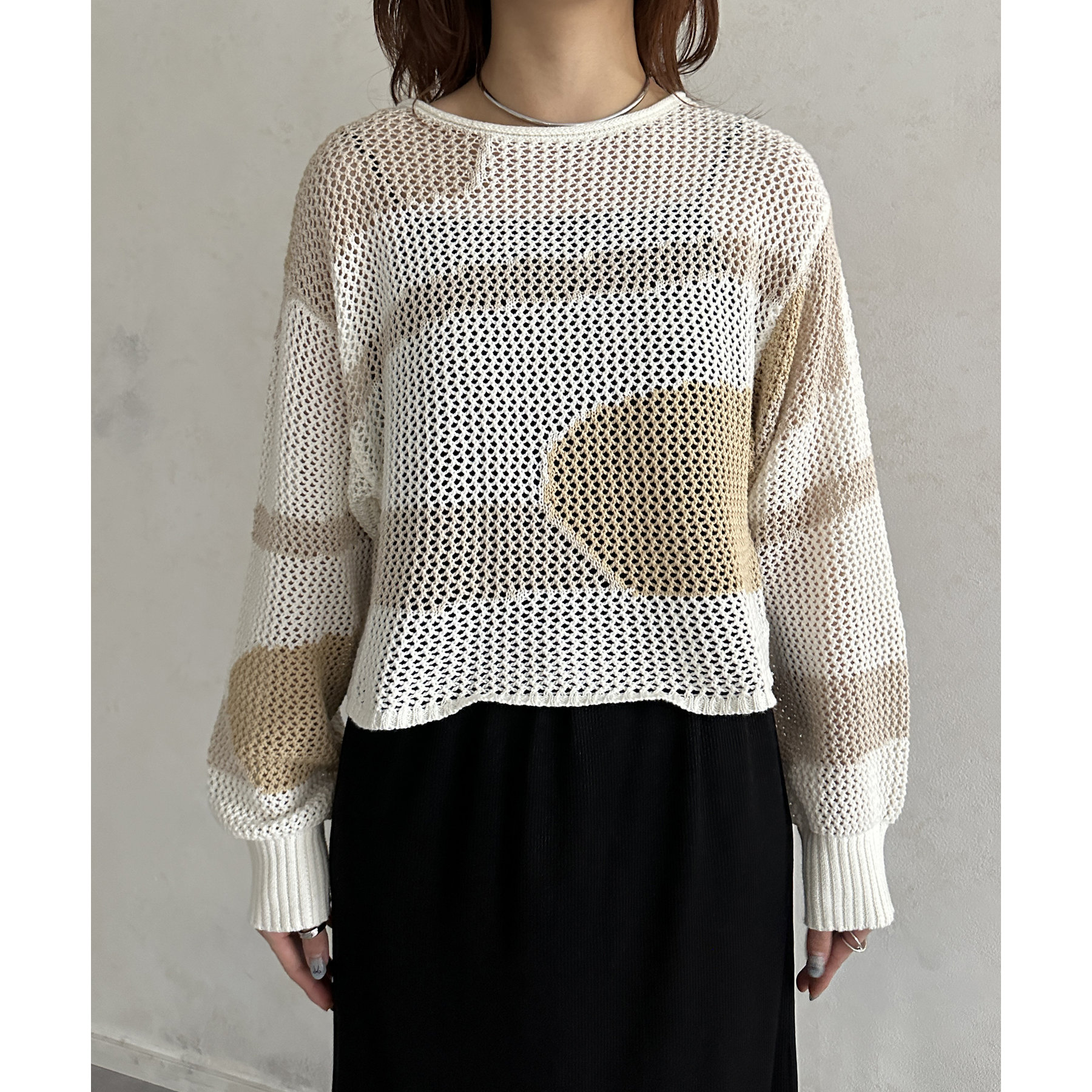 ニュアンス柄メッシュニット | ファッション通販サイト NUGU