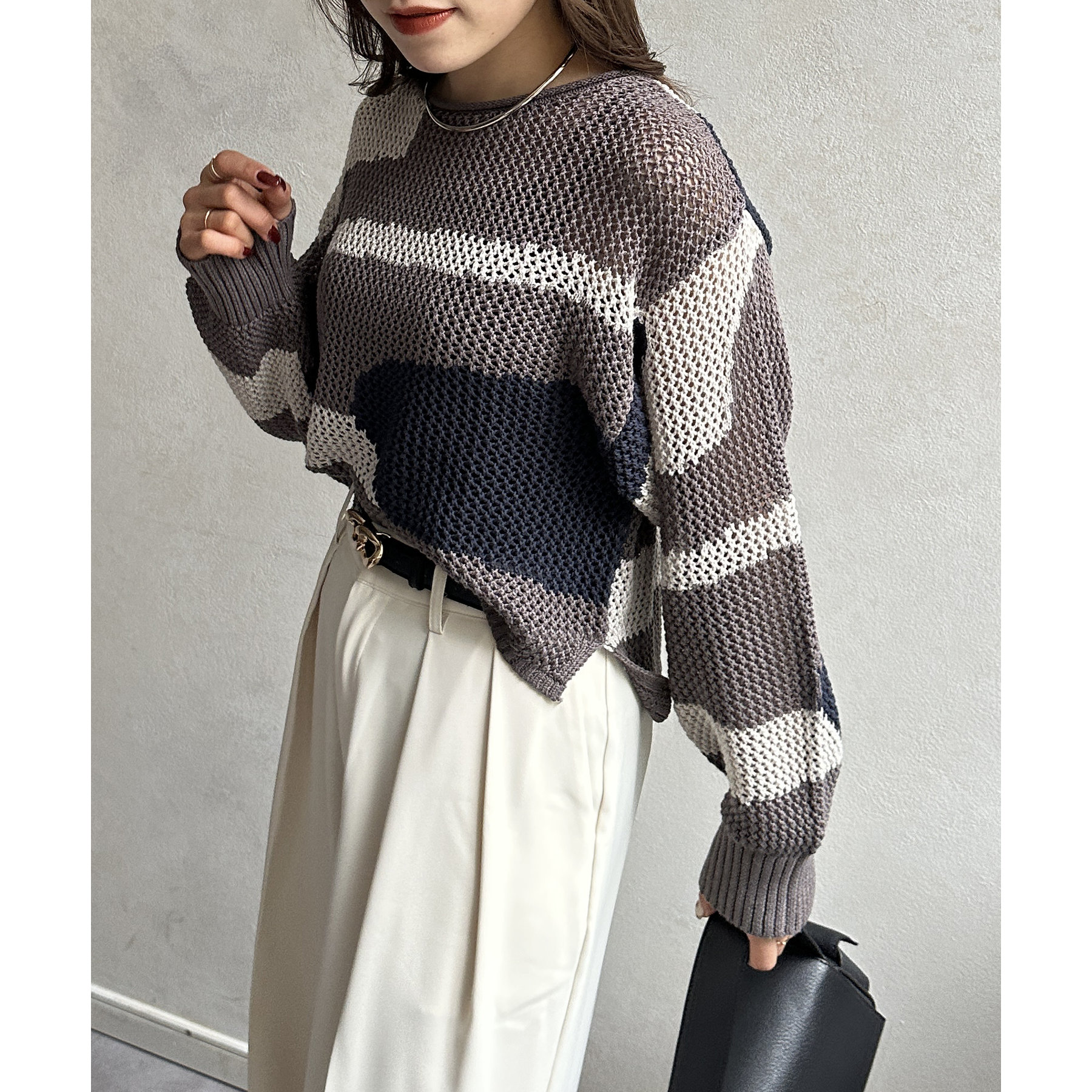ニュアンス柄メッシュニット | ファッション通販サイト NUGU