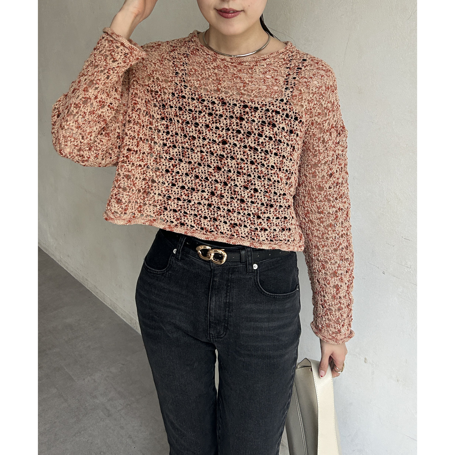 ルーズスラブメッシュニットプルオーバー サイズ3 Loose slub mesh knit pullover / ルーズスラブメッシュニット