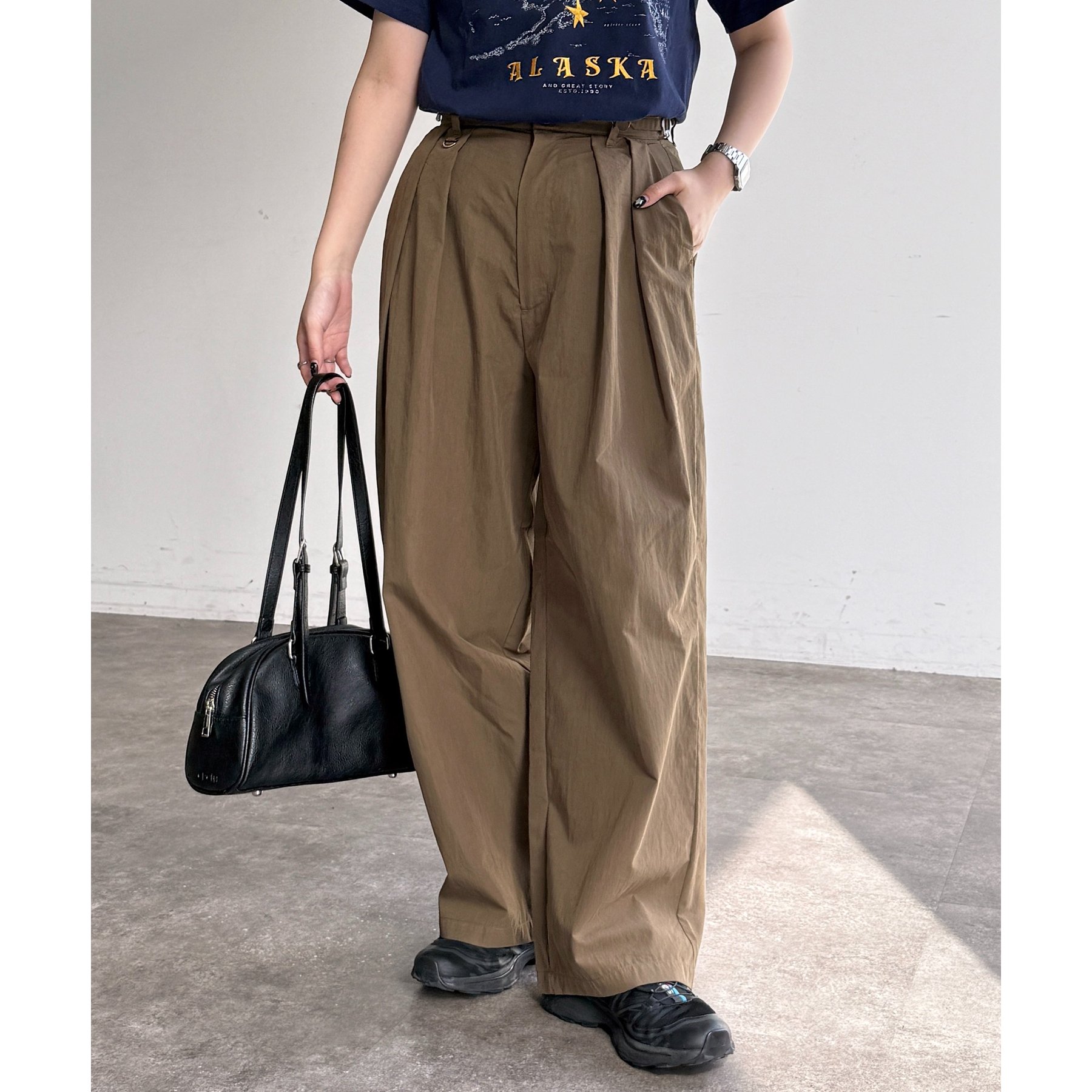 冷感タックワイドパンツ | ファッション通販サイト NUGU