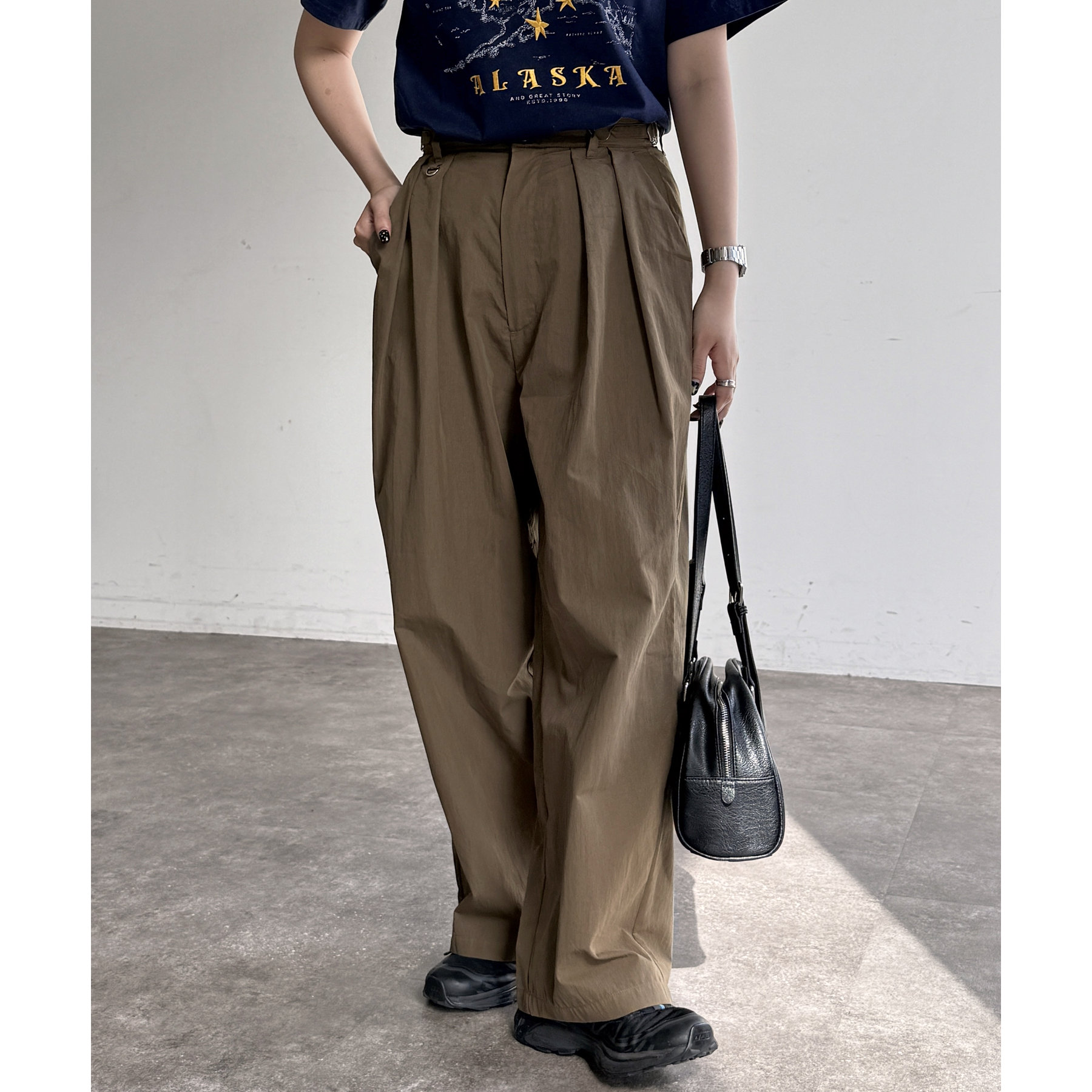 冷感タックワイドパンツ | ファッション通販サイト NUGU