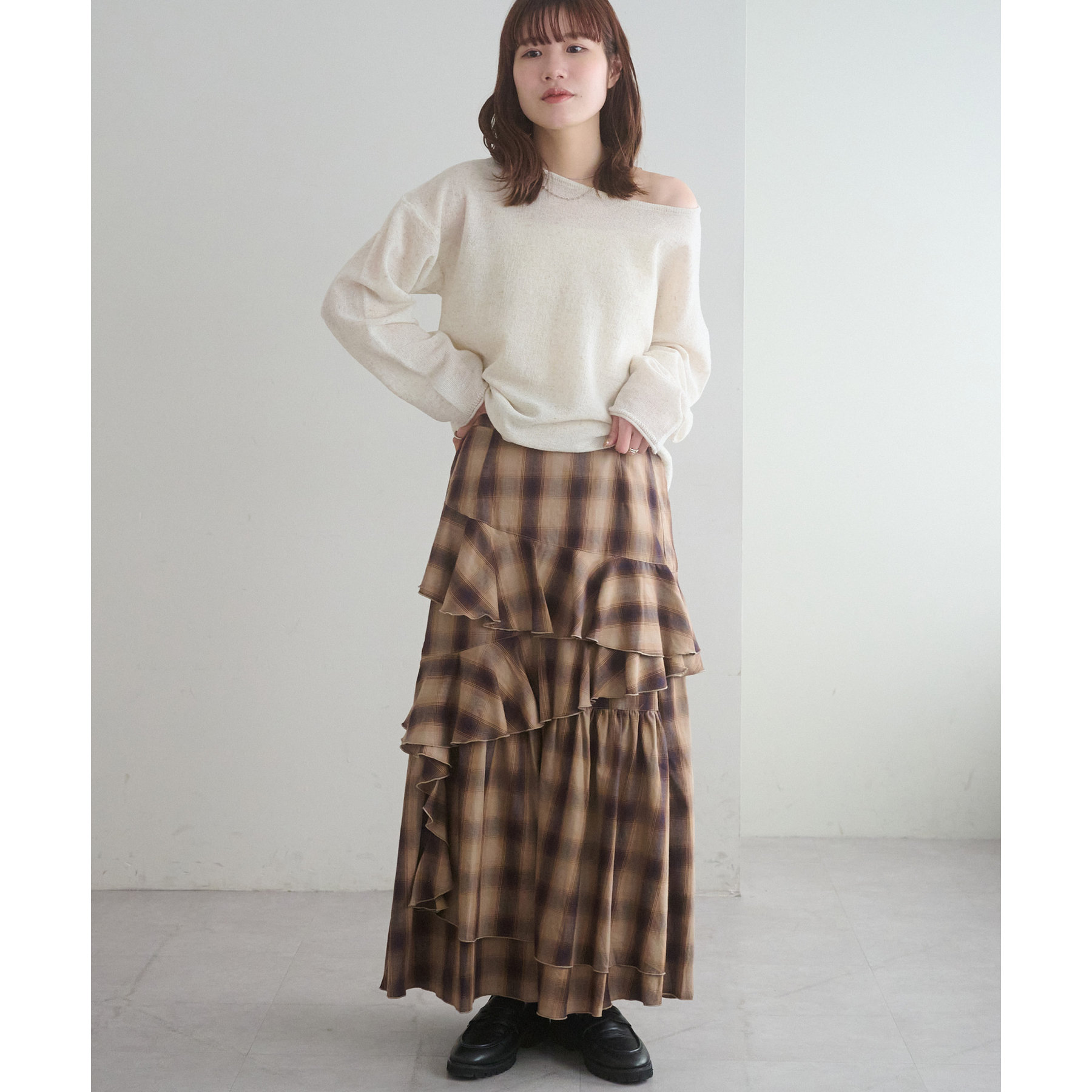umm.】チェックフリルスカート | ファッション通販サイト NUGU