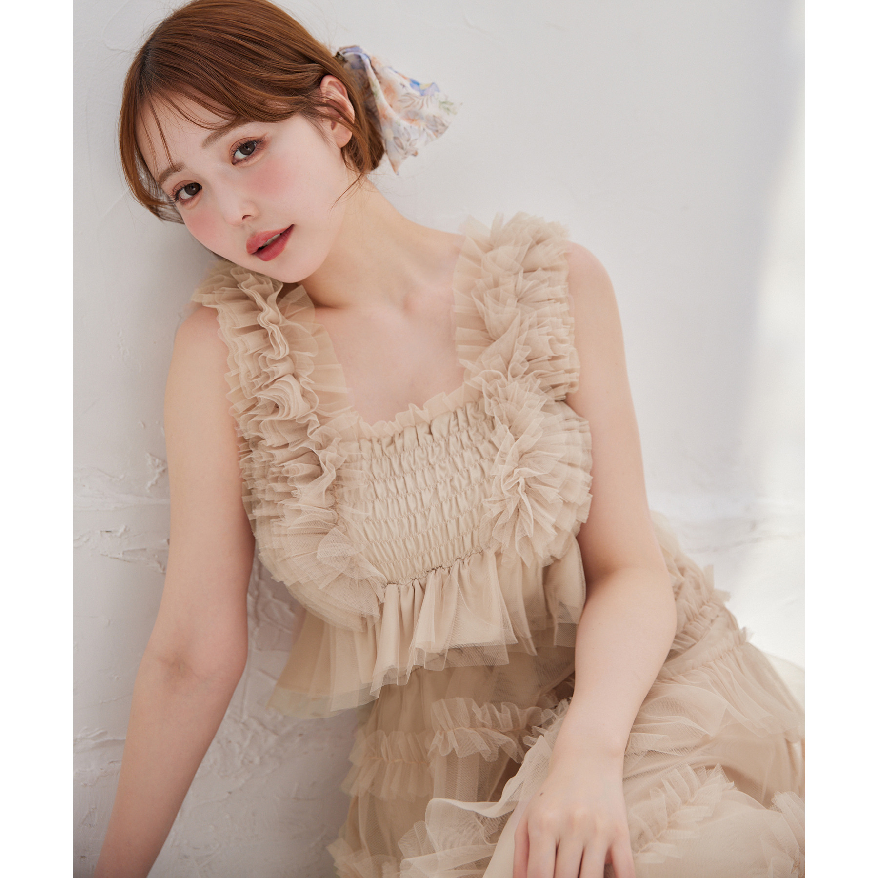 お気に入りの シャーリングチュールビスチェ NUGU ファッション通販サイト | トップス