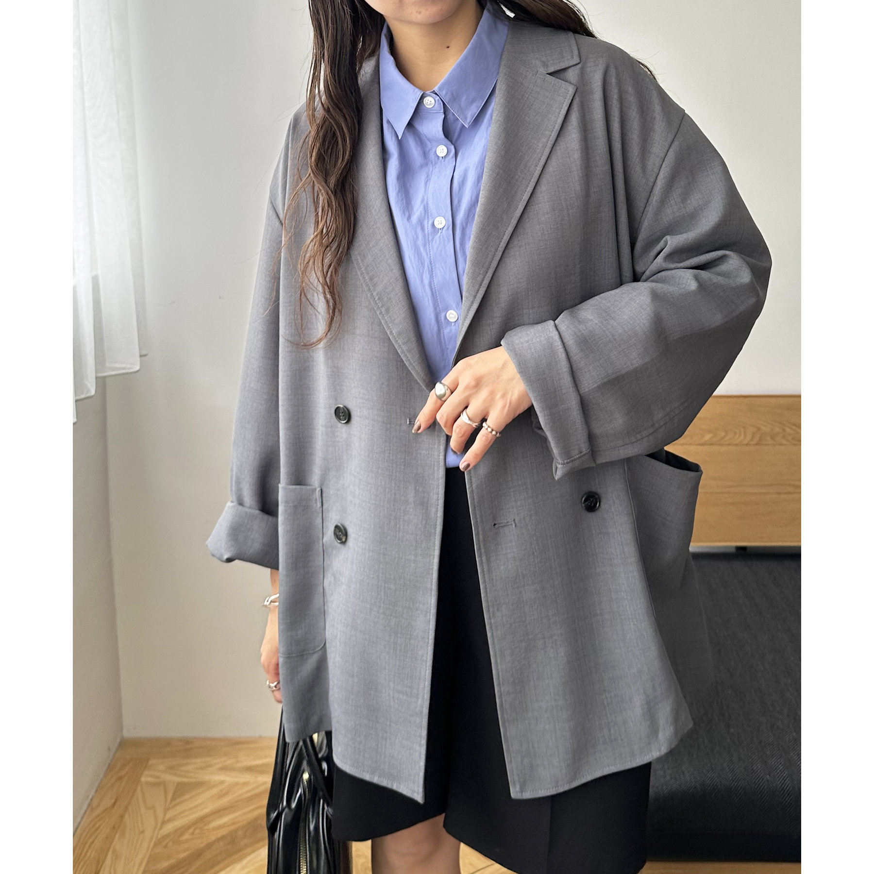 ユニセックス】テックリネンビッグシャツジャケット《WEB限定