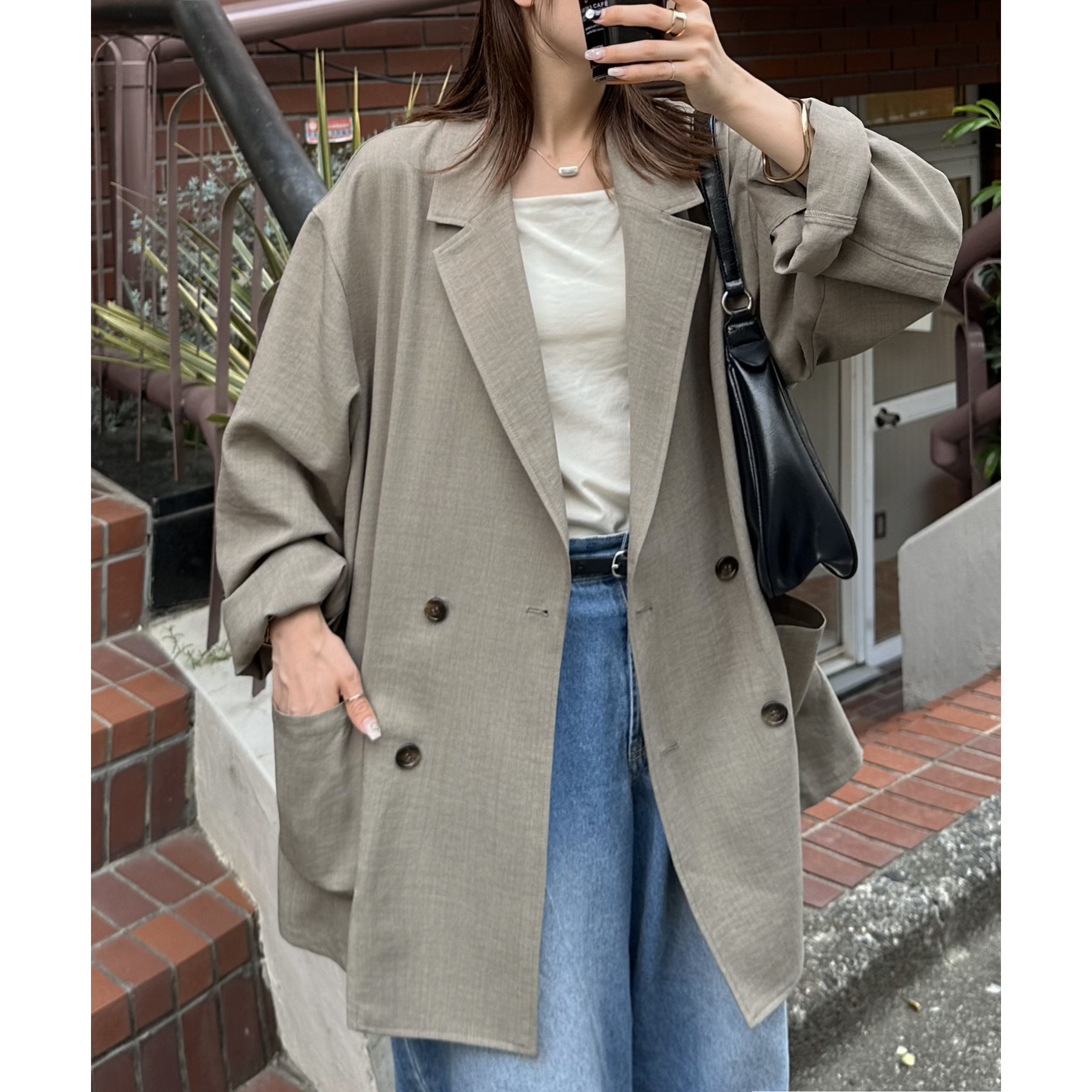独特な ユニセックス】テックリネンビッグシャツジャケット《WEB限定 ジャケット・アウター