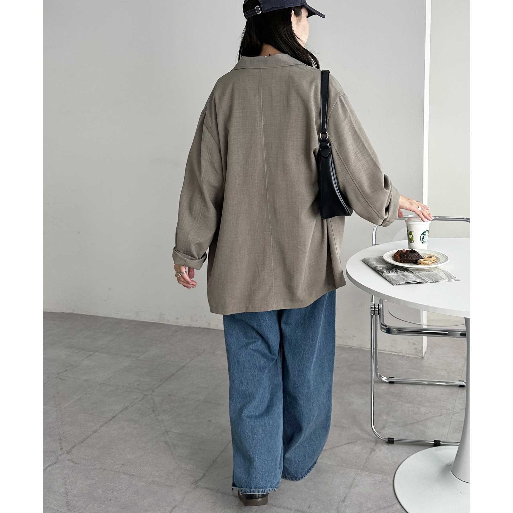 ユニセックス】テックリネンビッグシャツジャケット《WEB限定