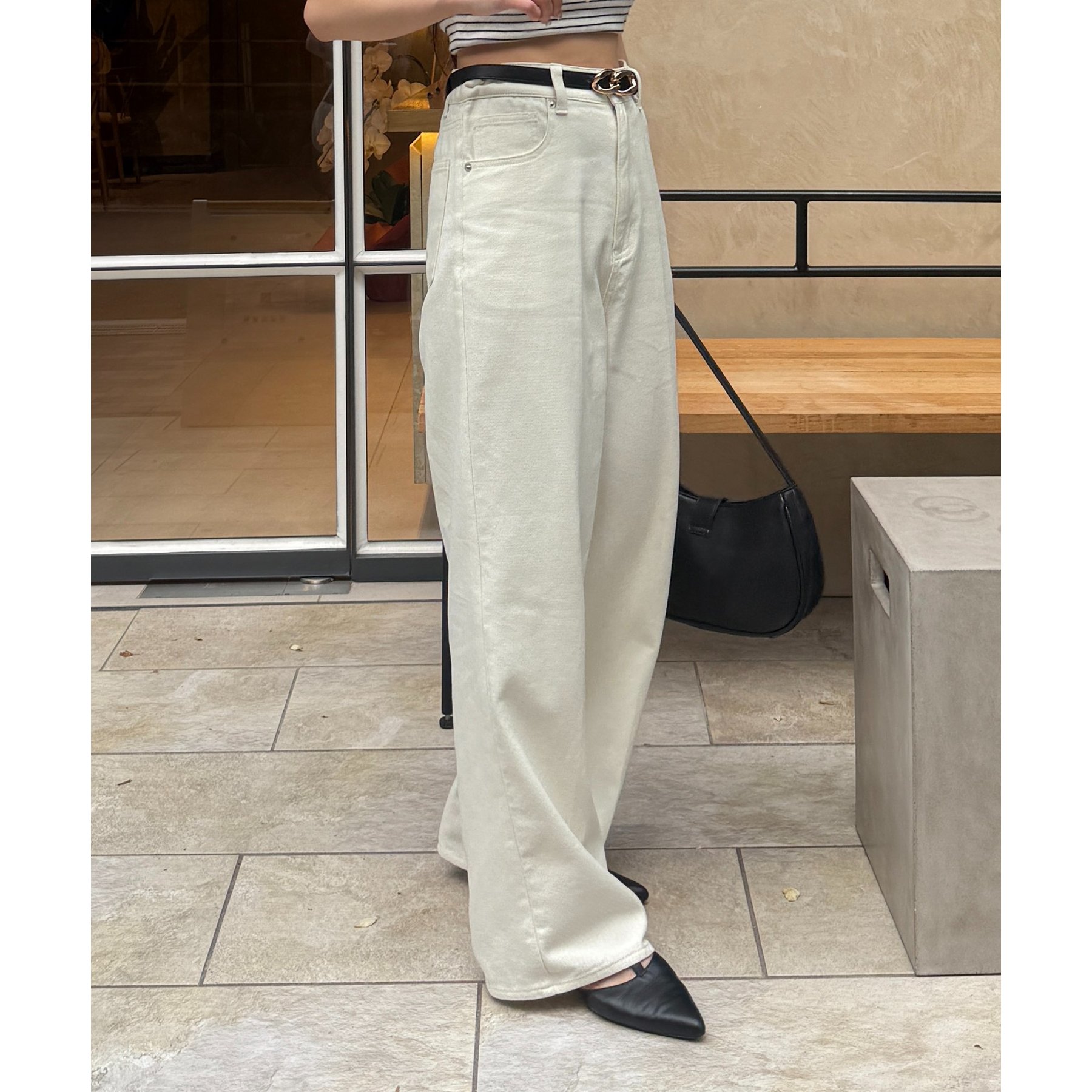 Yuna企画】ハイウエストストレートデニムパンツ | ファッション