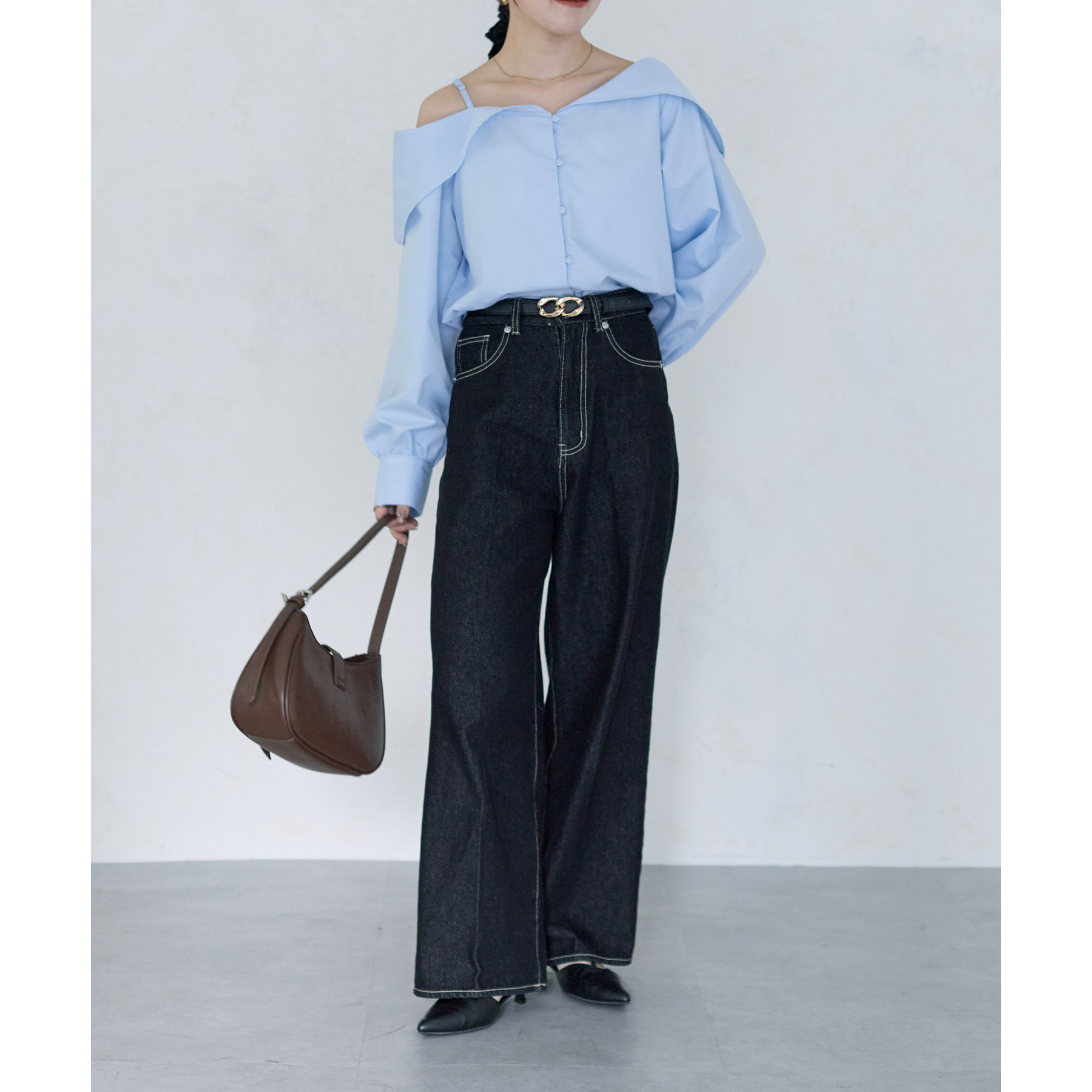 Yuna企画】ハイウエストストレートデニムパンツ | ファッション
