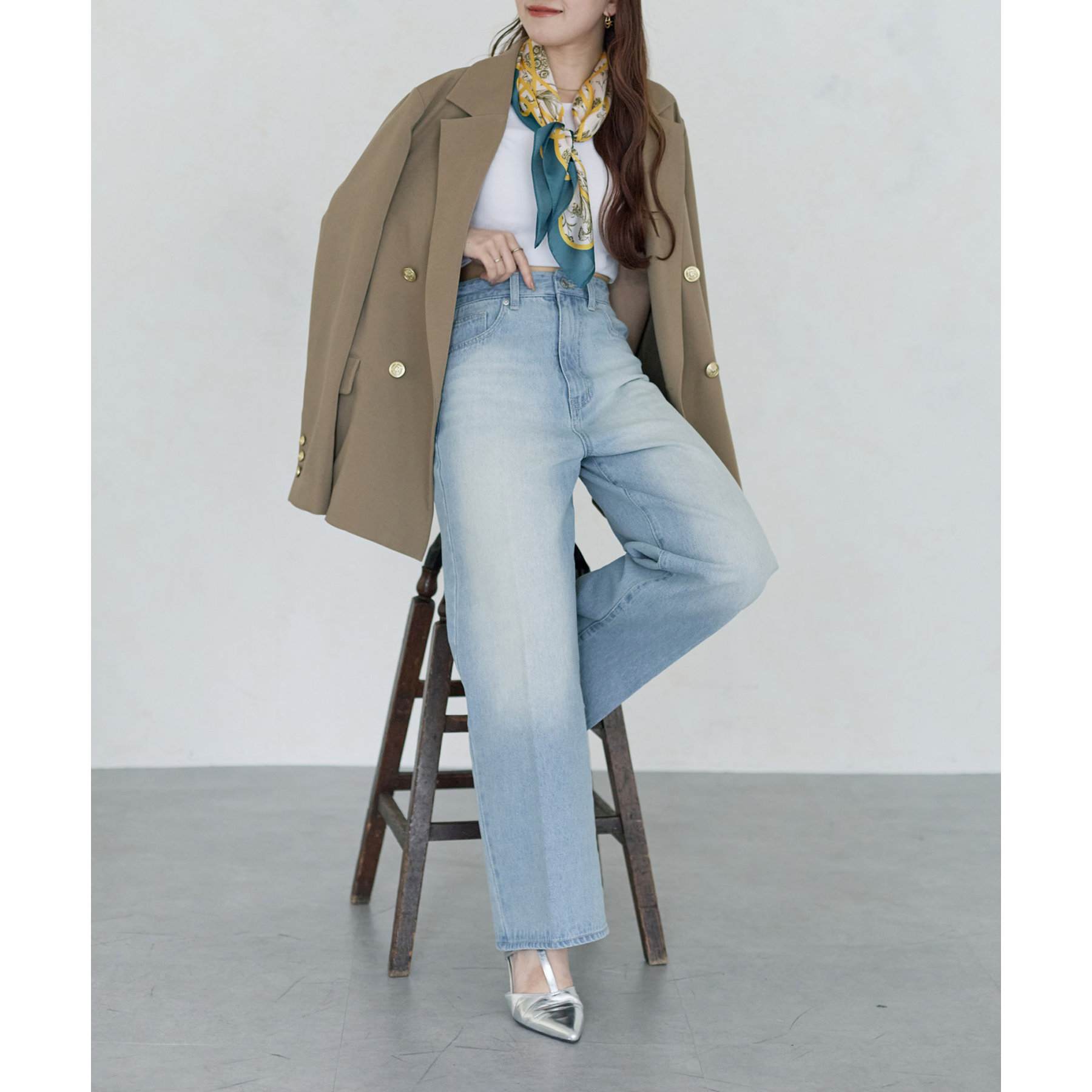 thevon. 【yuna企画】　デニムパンツ【新品.未使用】Mサイズ Thevon パンツ 「Yuna企画」ハイウエストストレートデニムパンツ