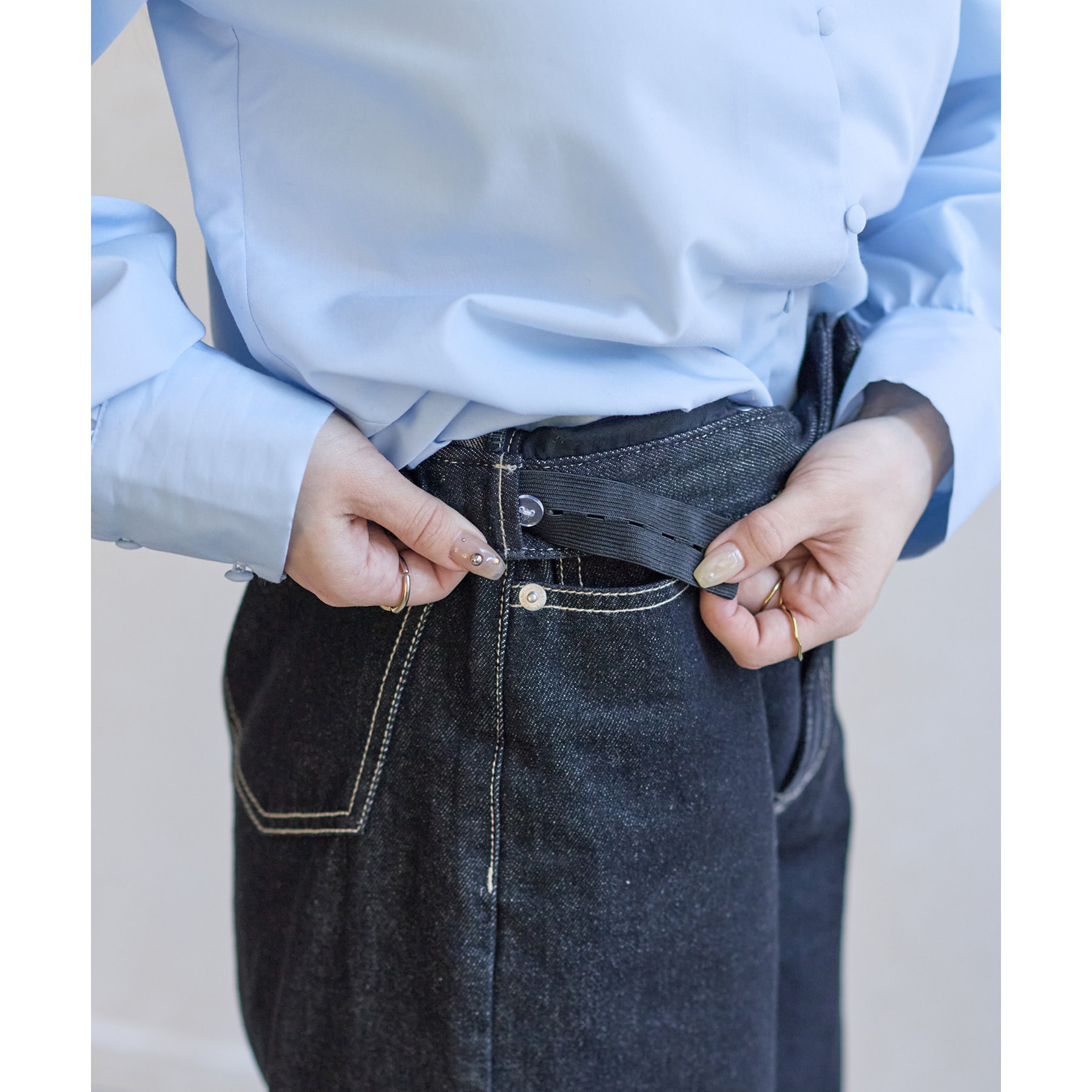 Yuna企画】ハイウエストストレートデニムパンツ | ファッション