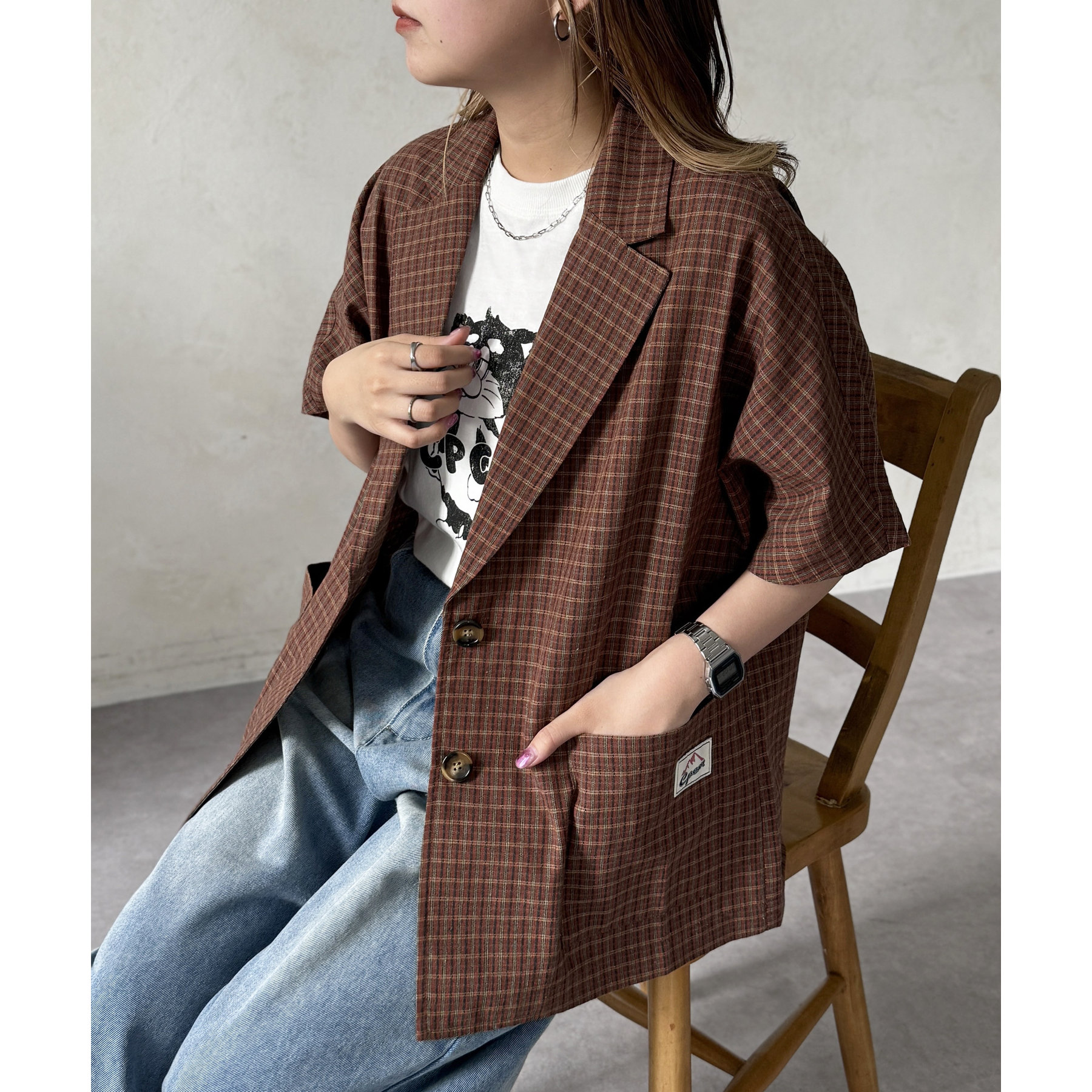 未使用/定価17.6万 ダックス シアサッカー テーラードジャケット M〜L相当 未使用/定価17.6万 ダックス シアサッカー テーラードジャケット