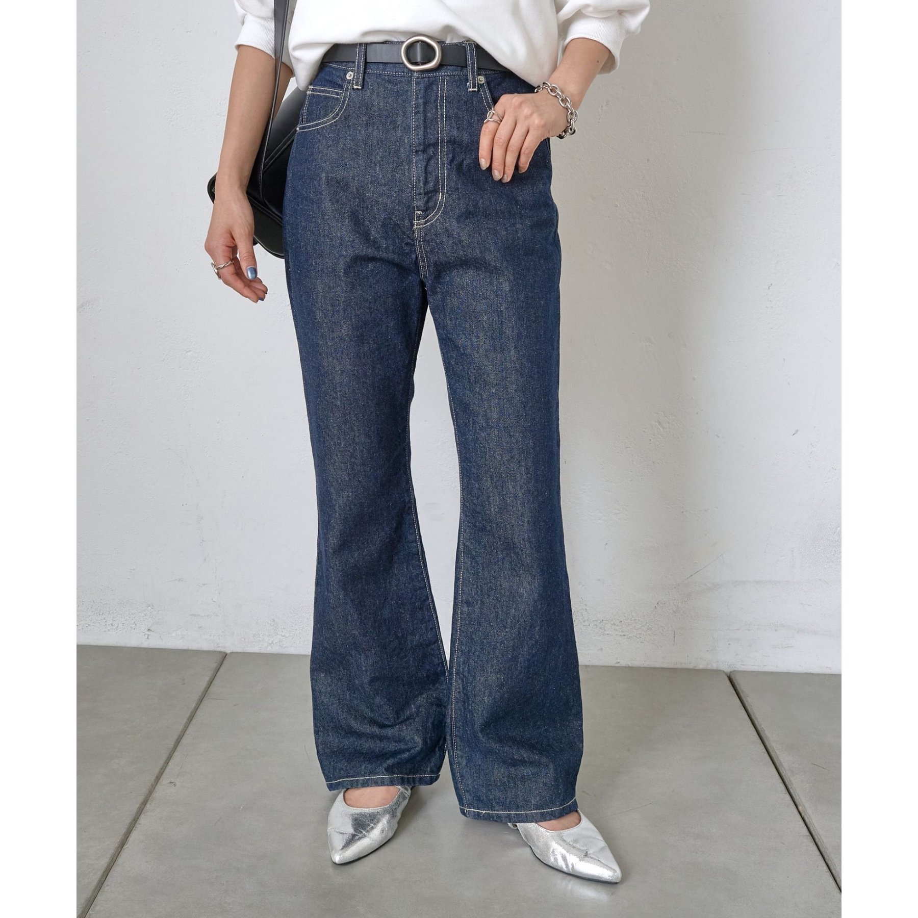 H.G. JEANS ブルーフレアジーンズ S~Lサイズ展開】フレアデニムパンツ | ファッション通販サイト NUGU