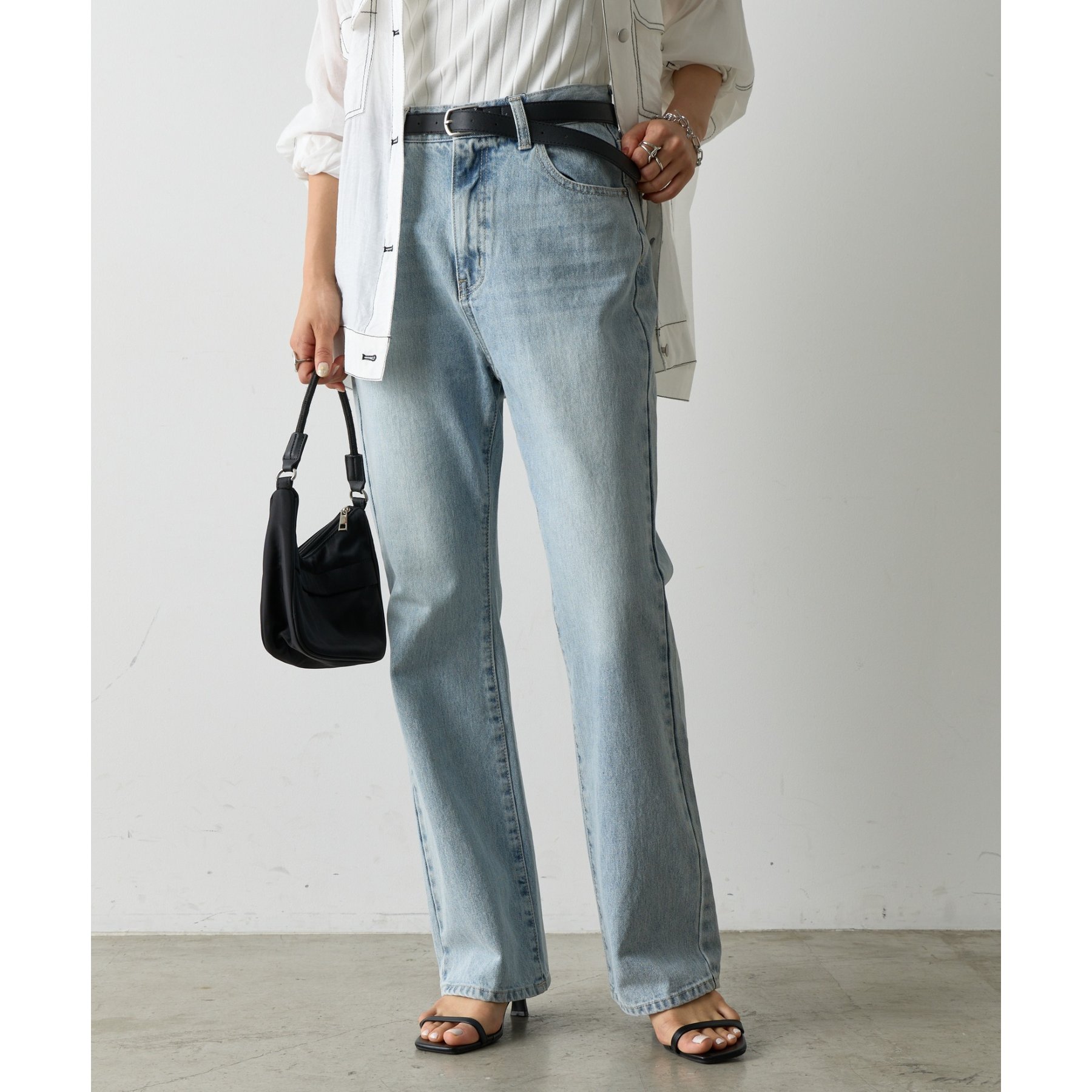 S~Lサイズ展開】フレアデニムパンツ | ファッション通販サイト NUGU