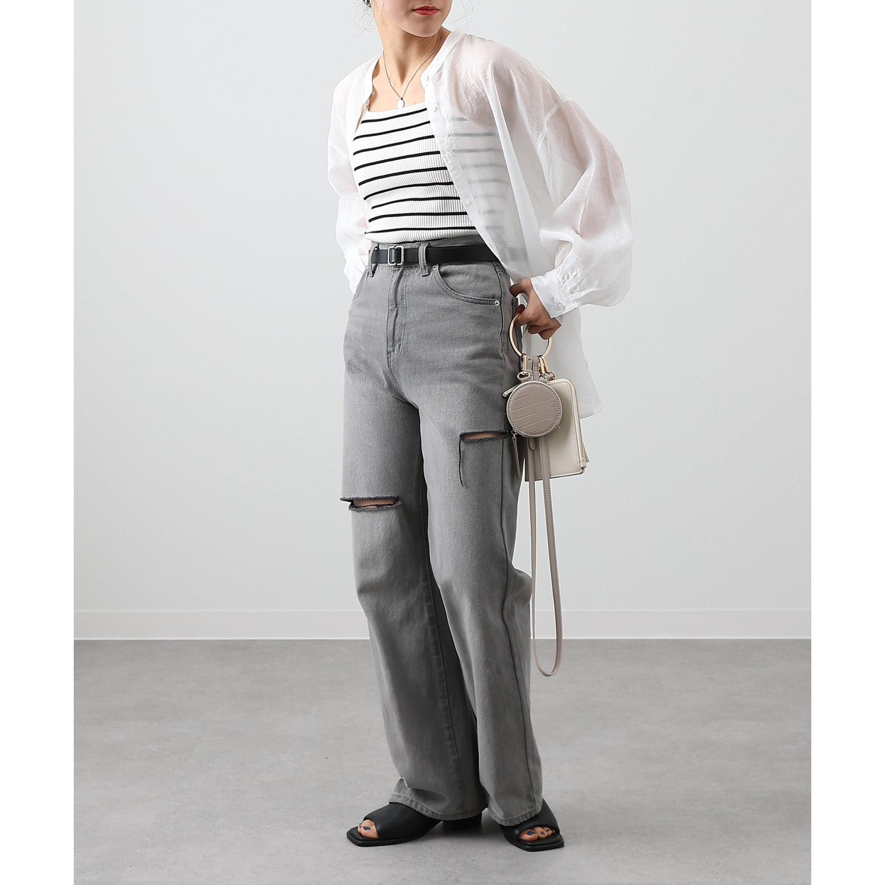 S～Lサイズ展開】ダメージデニムパンツ | ファッション通販