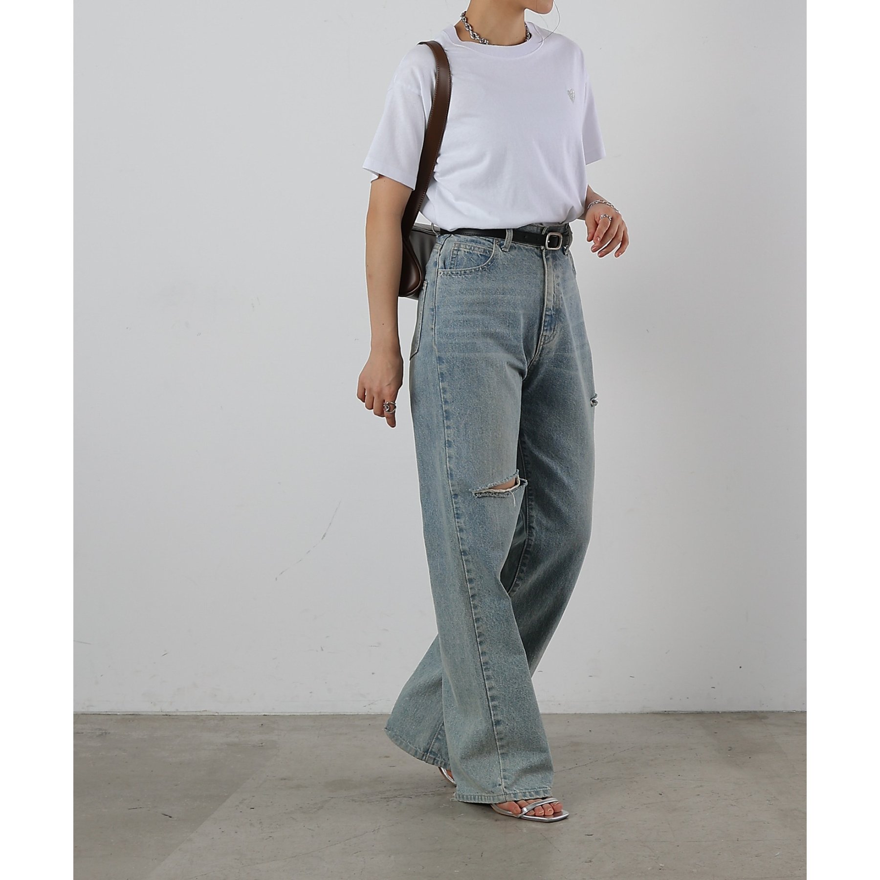 S～Lサイズ展開】ダメージデニムパンツ | ファッション通販サイト NUGU