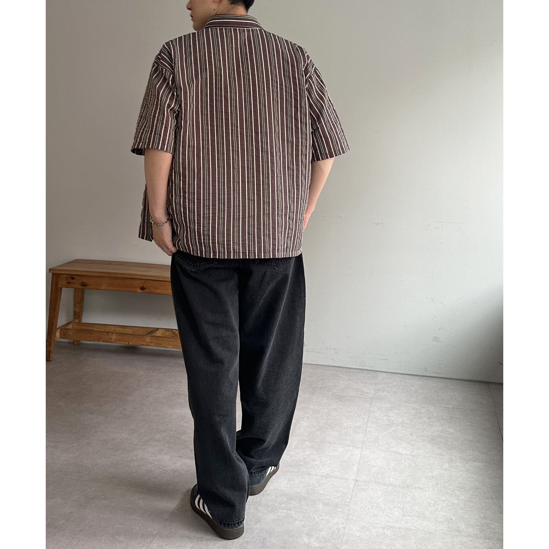 デットストック ベージュ ストライプ 半袖シャツ 楽天市場】ストライプシャツ / 公式 CUBE SUGAR ストライプ 切替