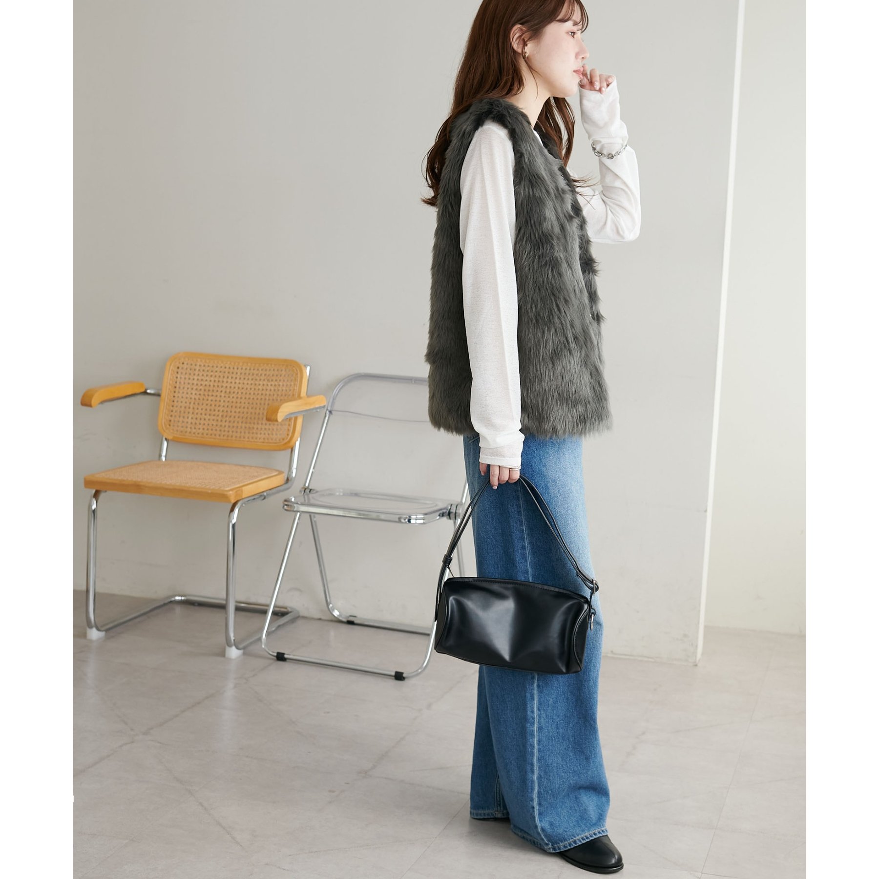 WEB限定】ロングファーベスト | ファッション通販サイト NUGU