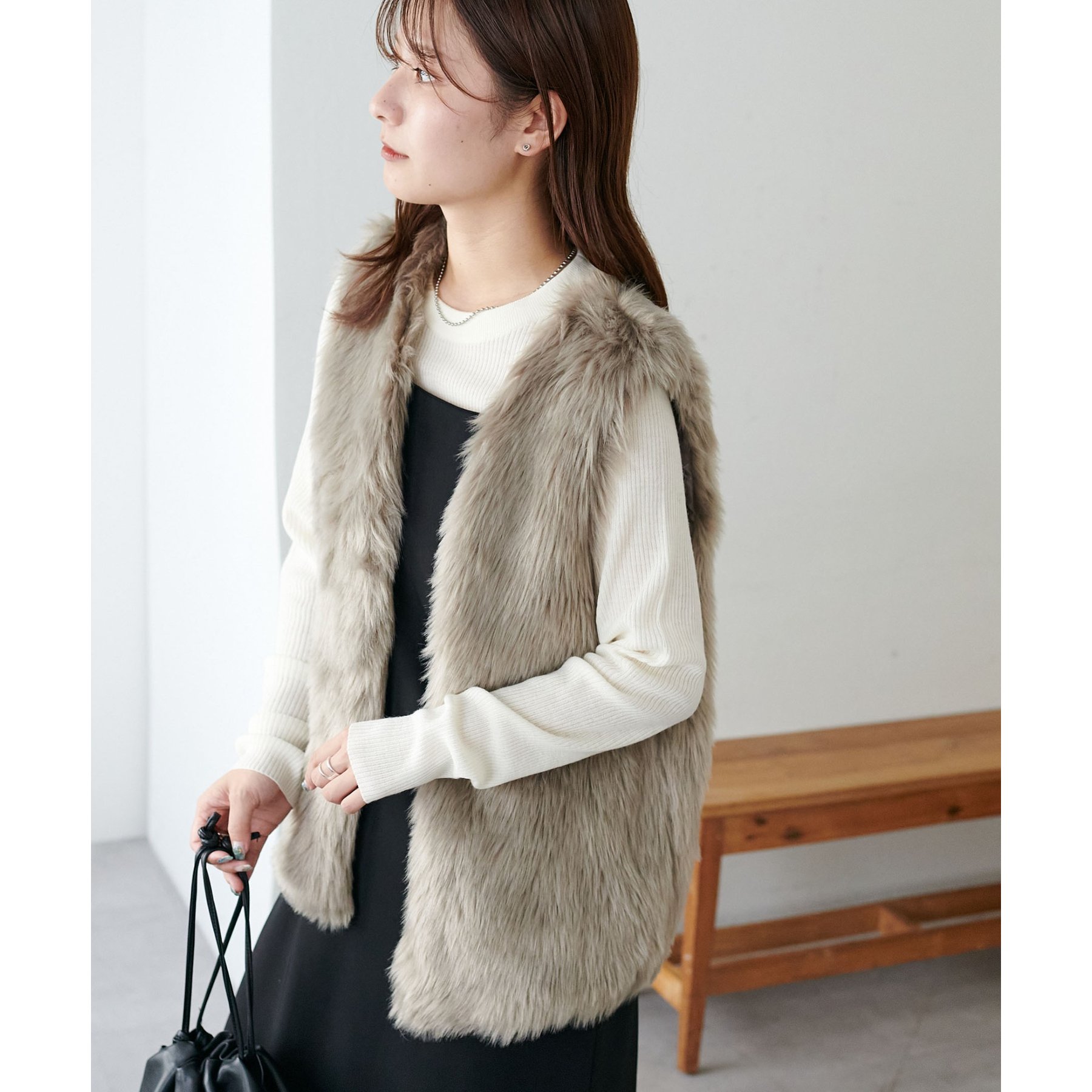 WEB限定】ロングファーベスト | ファッション通販サイト NUGU